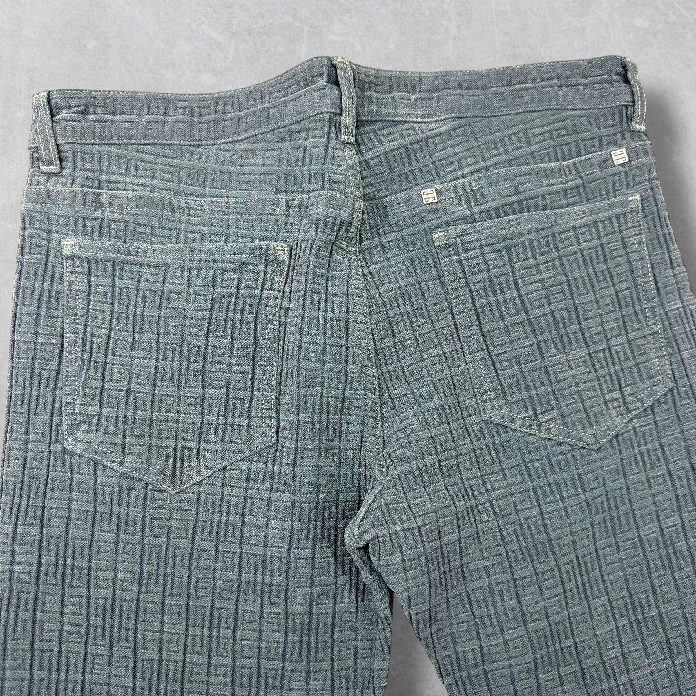 Givenchy 4G-Pattern Charcoal Zip Jeans 34