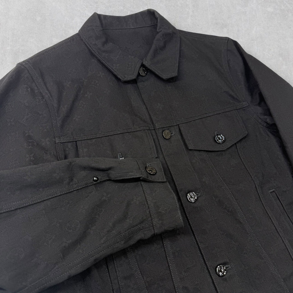 Louis Vuitton Monogram Black Denim Jacket 50 (L)