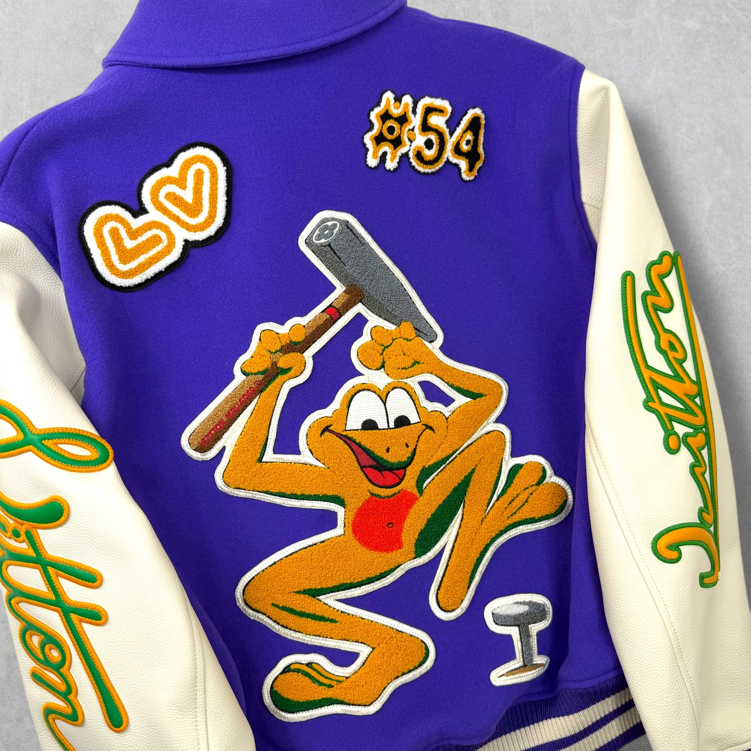 Louis Vuitton Frog Purple Varsity Jacket 50 (L)