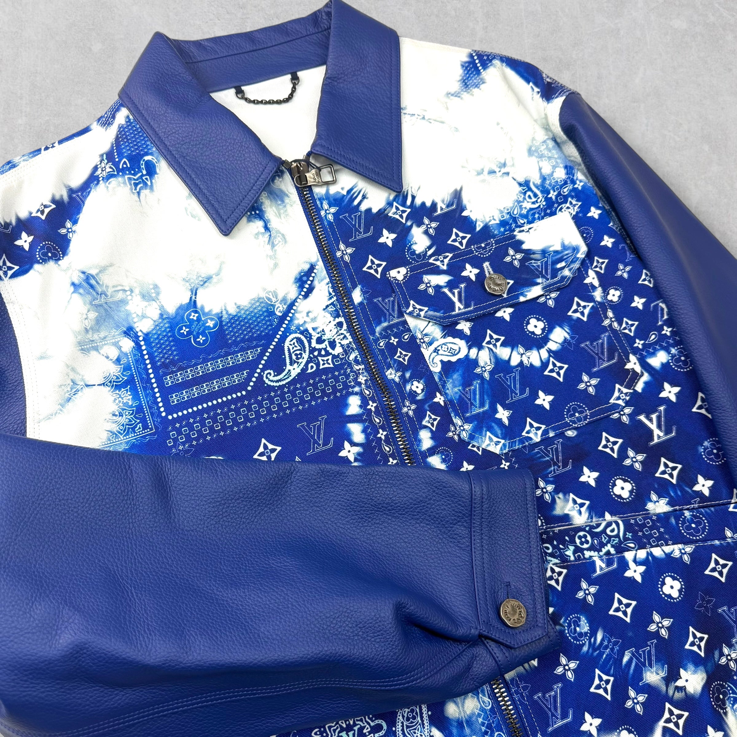 Louis Vuitton Bandana Leather Denim Blouson 54 (XL)