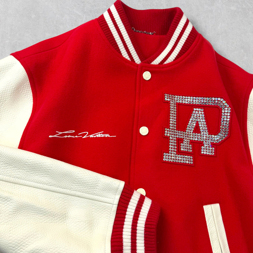 Louis Vuitton Mix Leather Pearl/Crystal Varsity Blouson 52 (L)