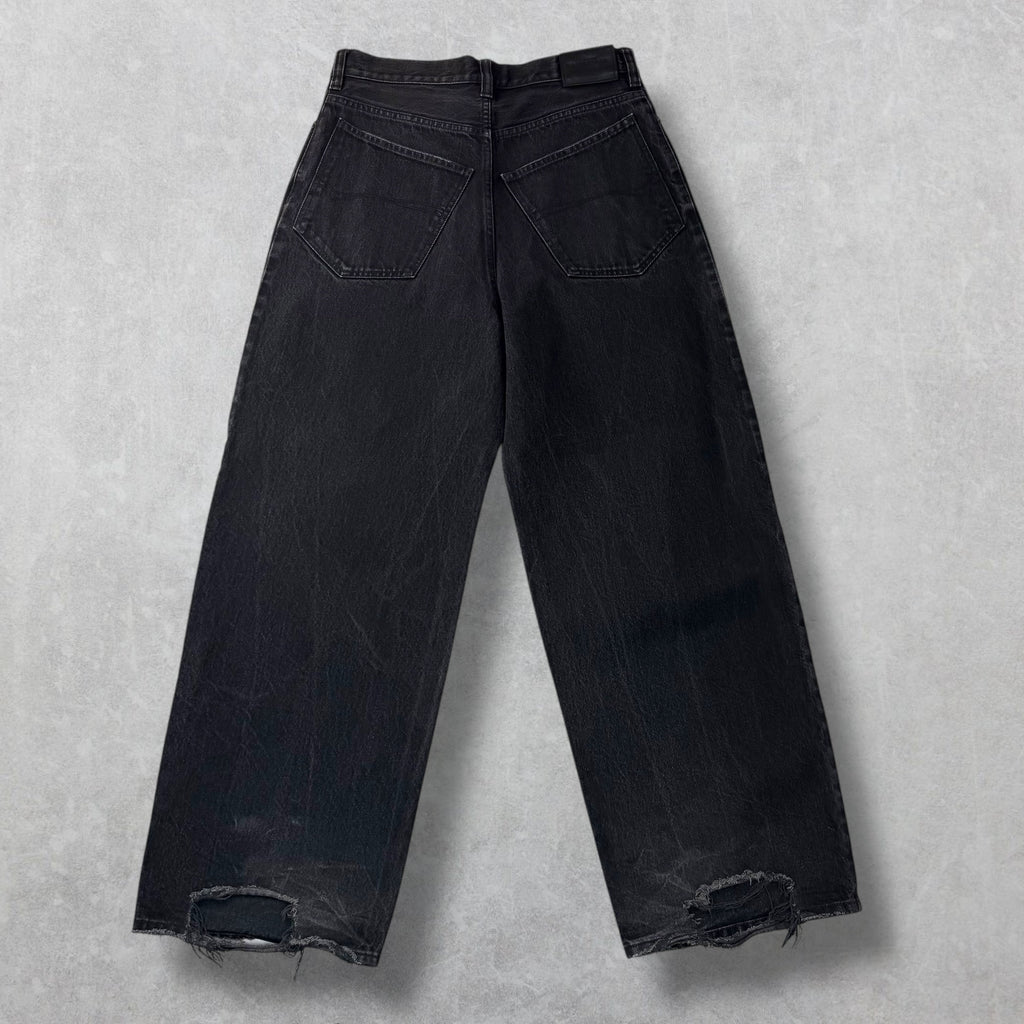 Balenciaga Baggy Distressed Hem Black Jeans S (32)
