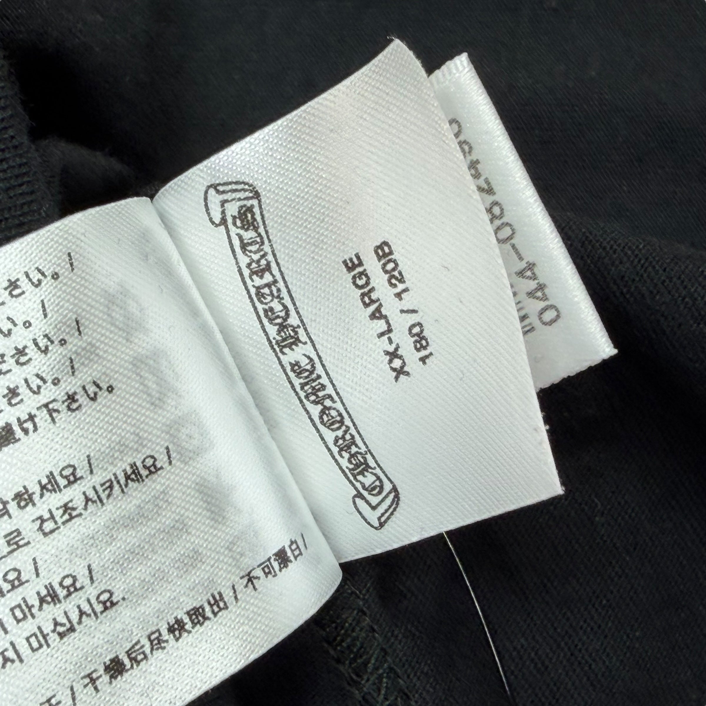 Chrome Hearts White Neck Logo L/S Tee Black XXL