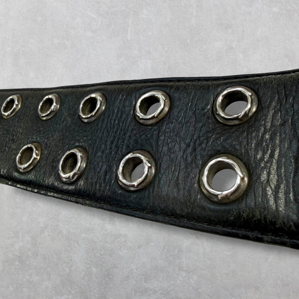 Chrome Hearts Black Double Pin Roller Belt 38