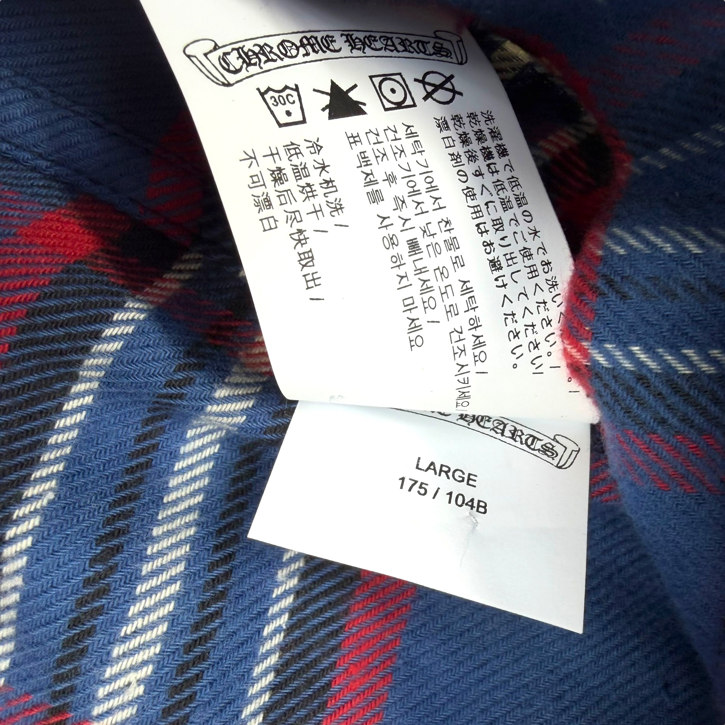 Chrome Hearts Flannel Work Dog Shirt L