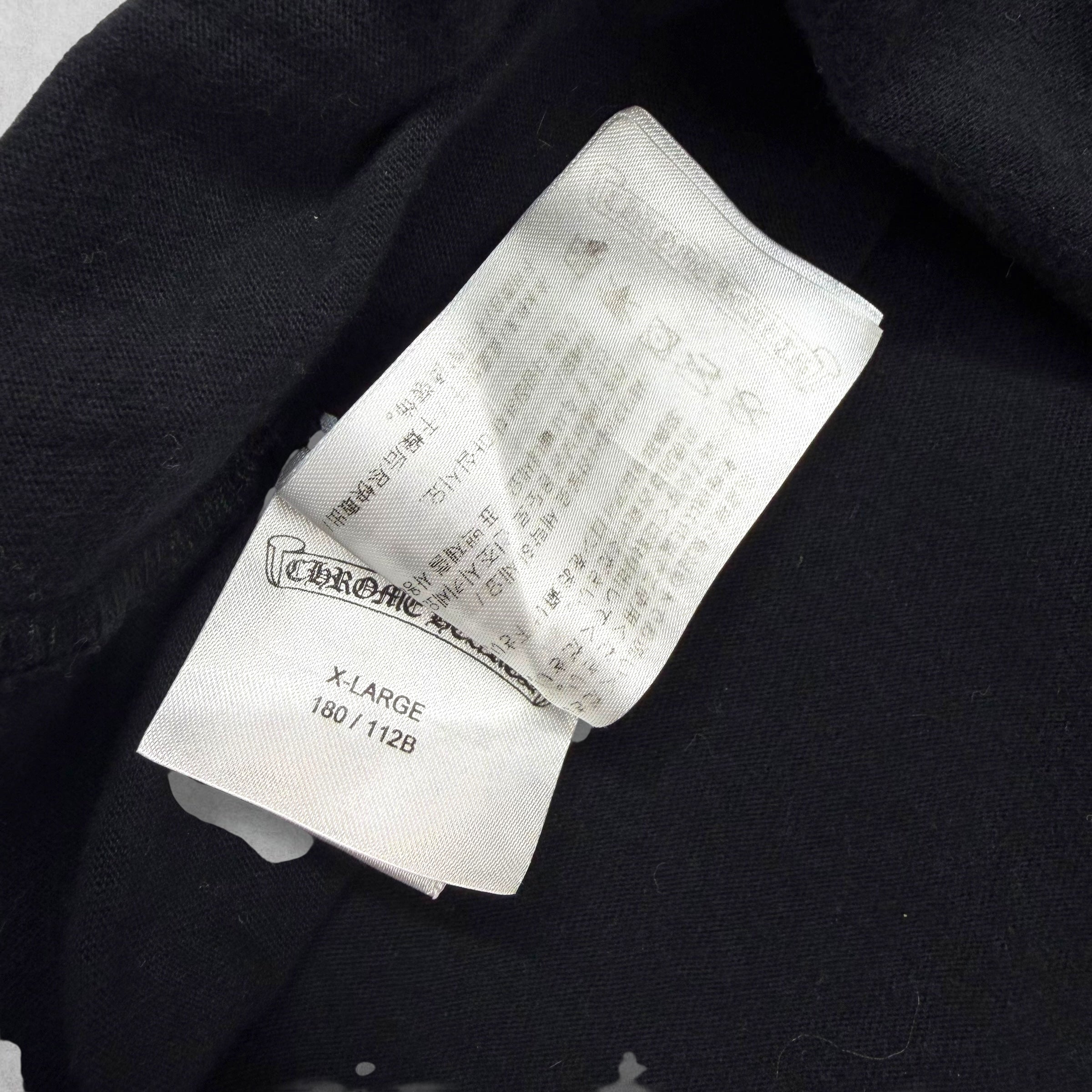 Chrome Hearts Blue Triple Cross Logo Black Tee XL