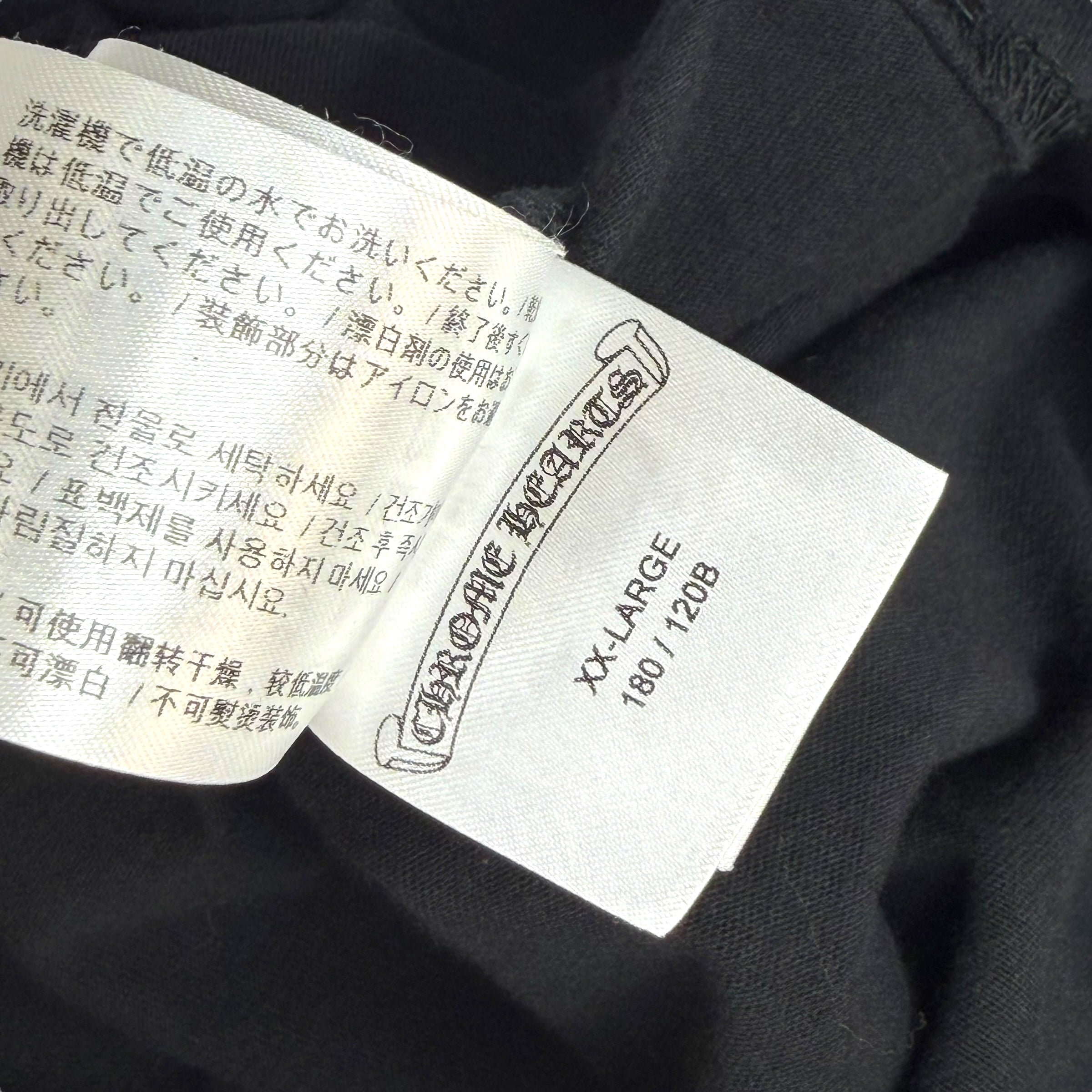 Chrome Hearts White Neck Logo Black L/S Tee XXL