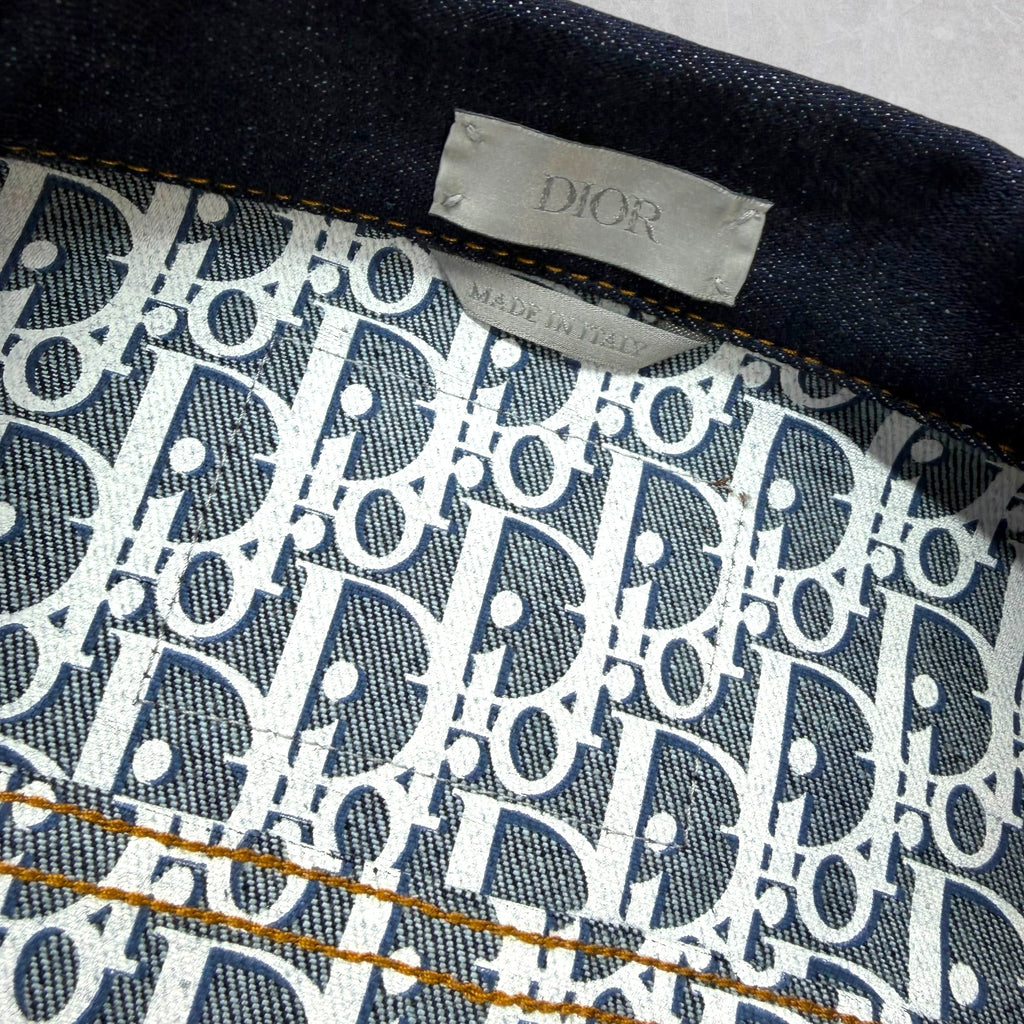 Dior Oblique Overshirt Blue Raw Cotton Denim 56 (XXL)
