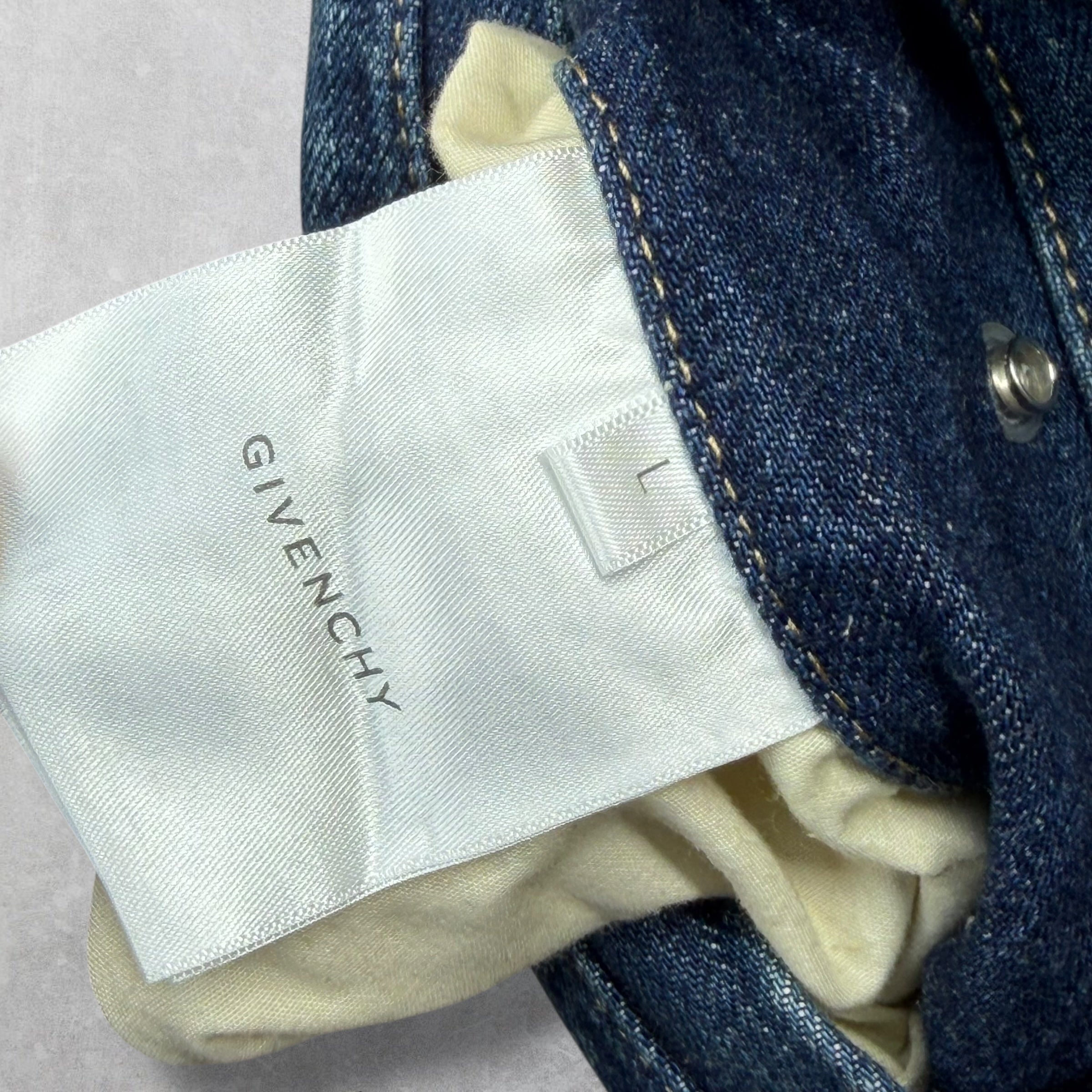Givenchy Logo Denim Bomber Jacket L