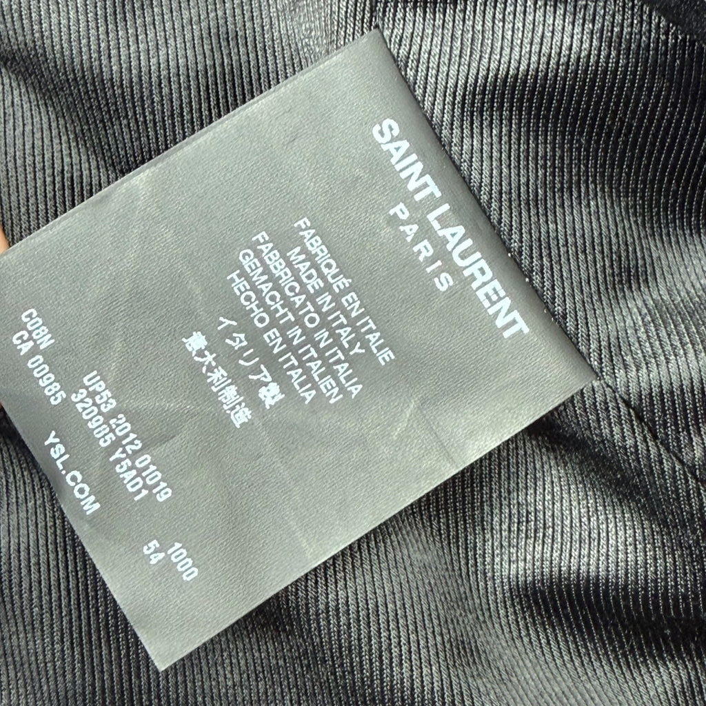Saint Laurent Cafe Racer Leather Biker Jacket 54 (M)