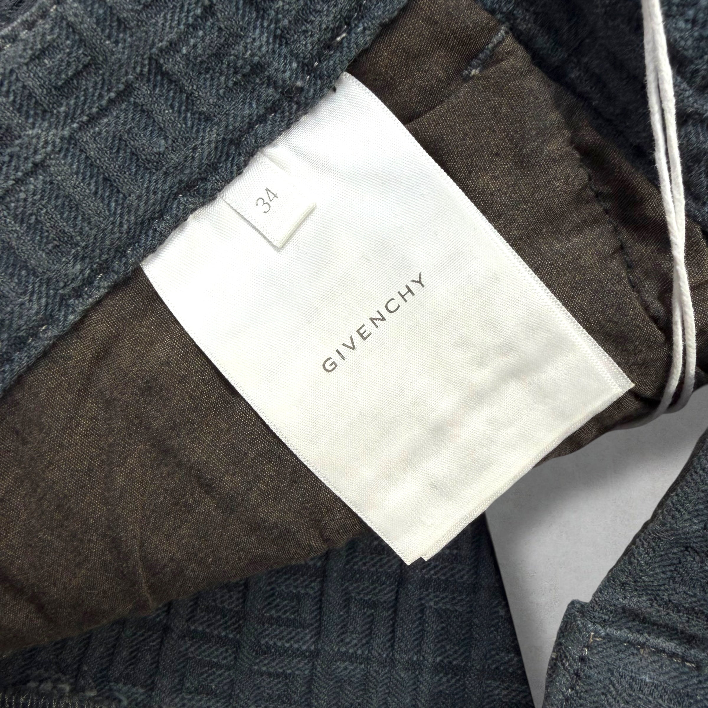 Givenchy 4G-Pattern Charcoal Zip Jeans 34