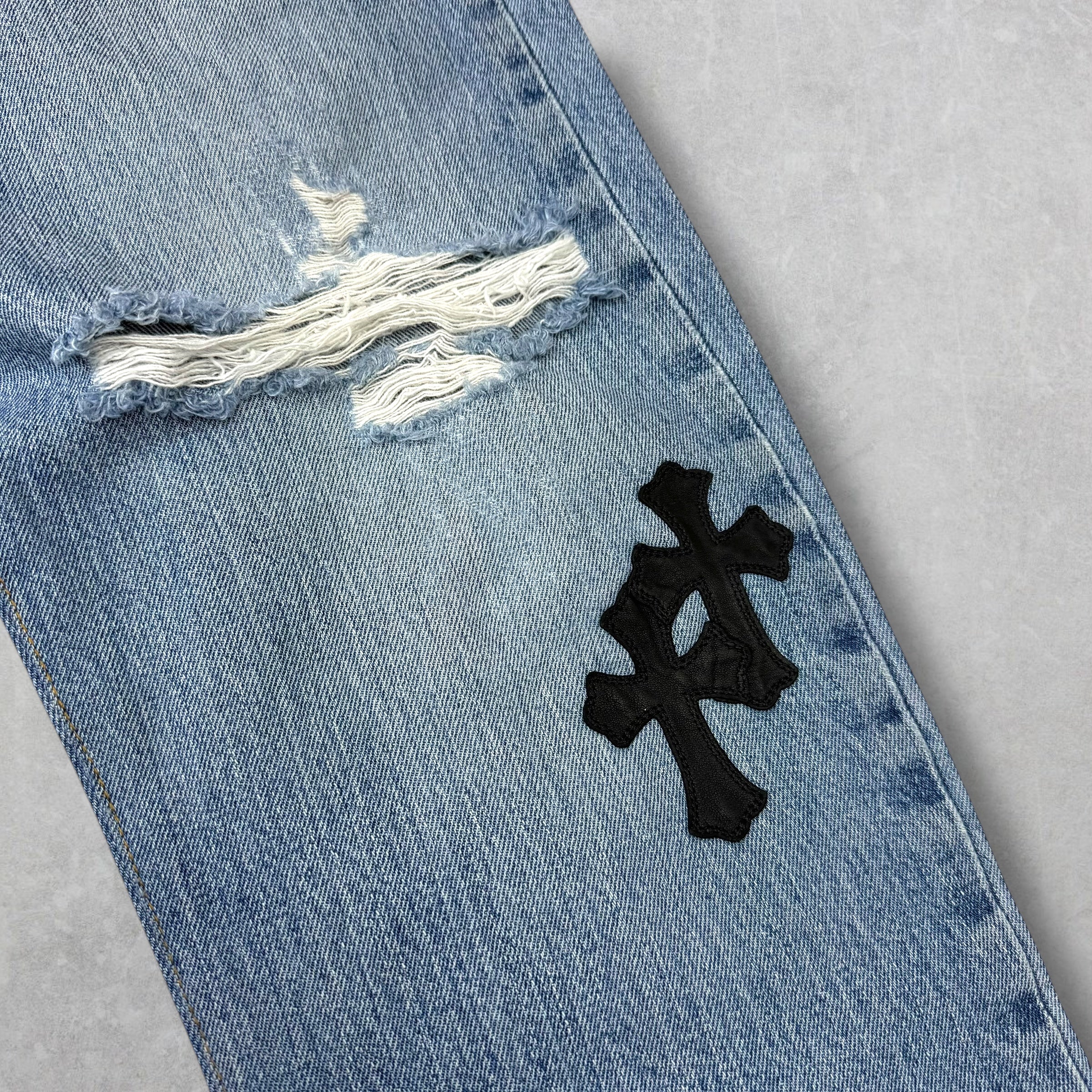 Chrome Hearts Levi's 501 Cross Patch Blue Jeans 36