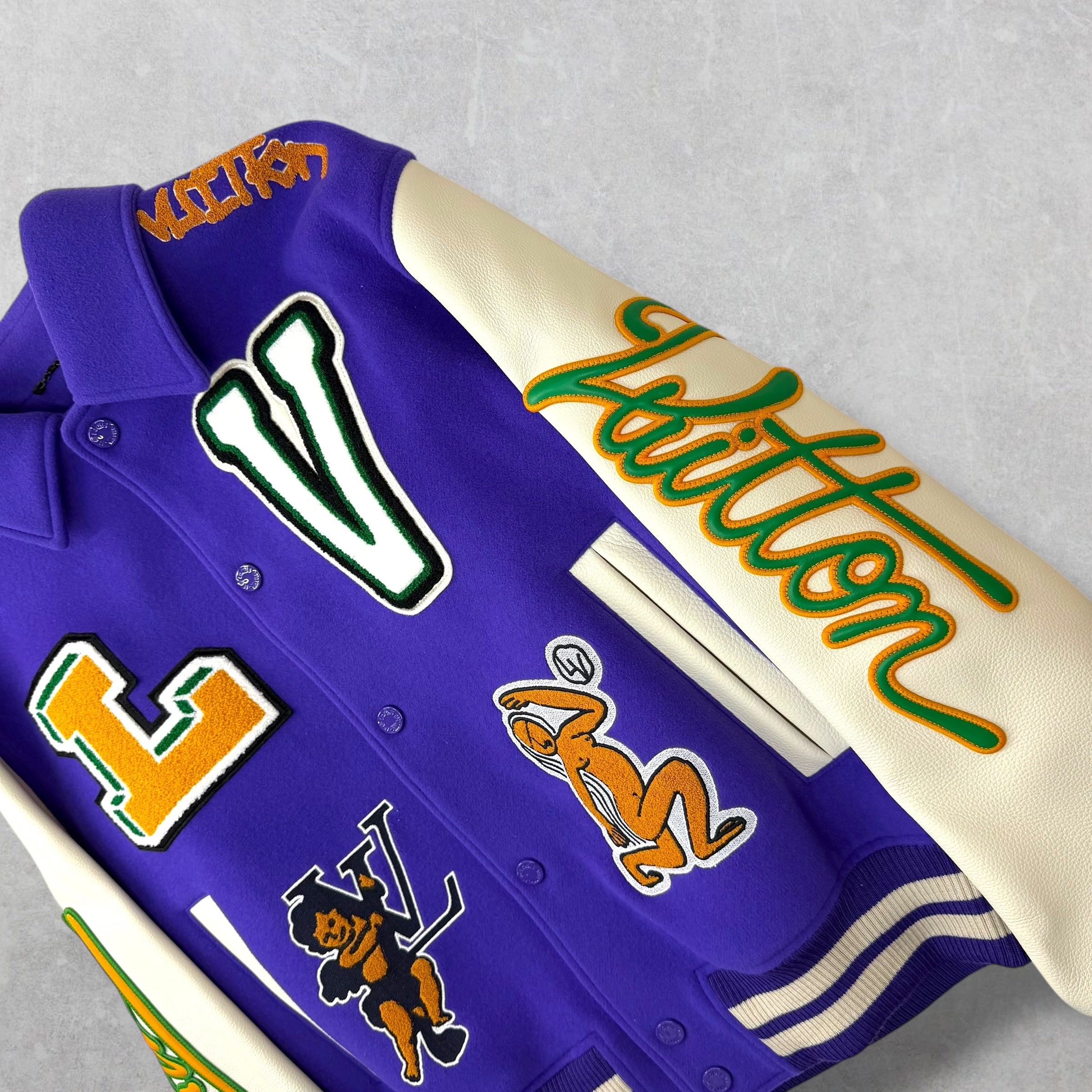 Louis Vuitton Frog Purple Varsity Jacket 50 (L)