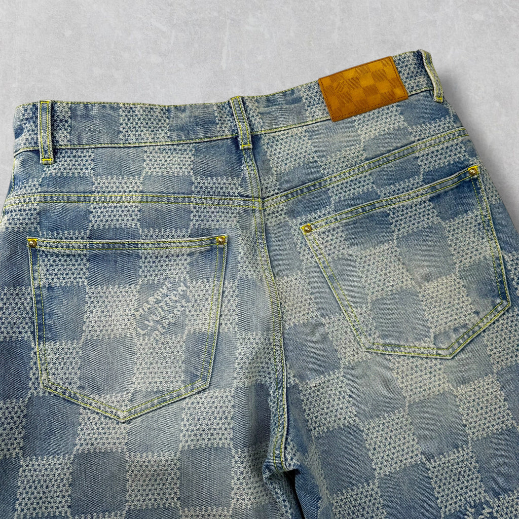 Louis Vuitton Damier Denim Skate Pants 32