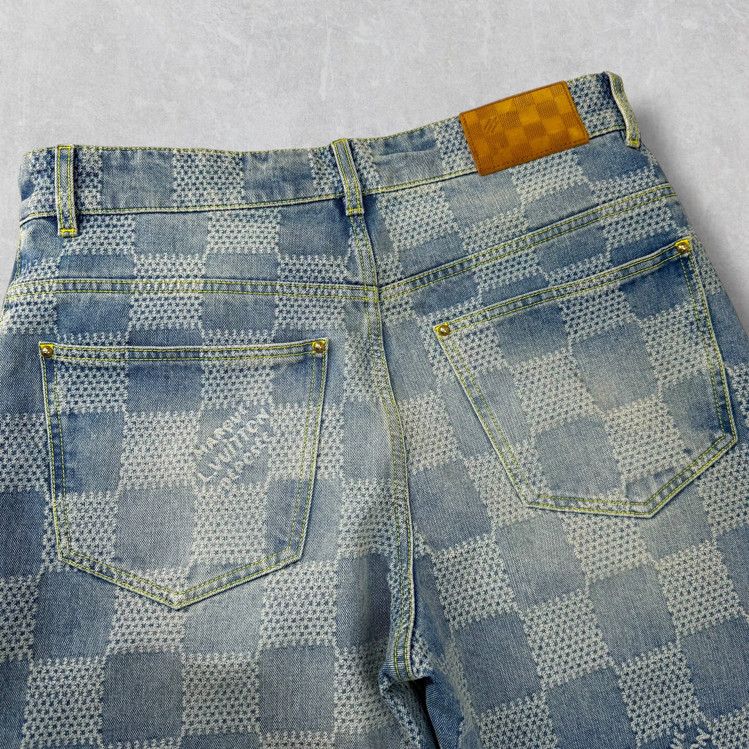 Louis Vuitton Damier Denim Skate Pants 32