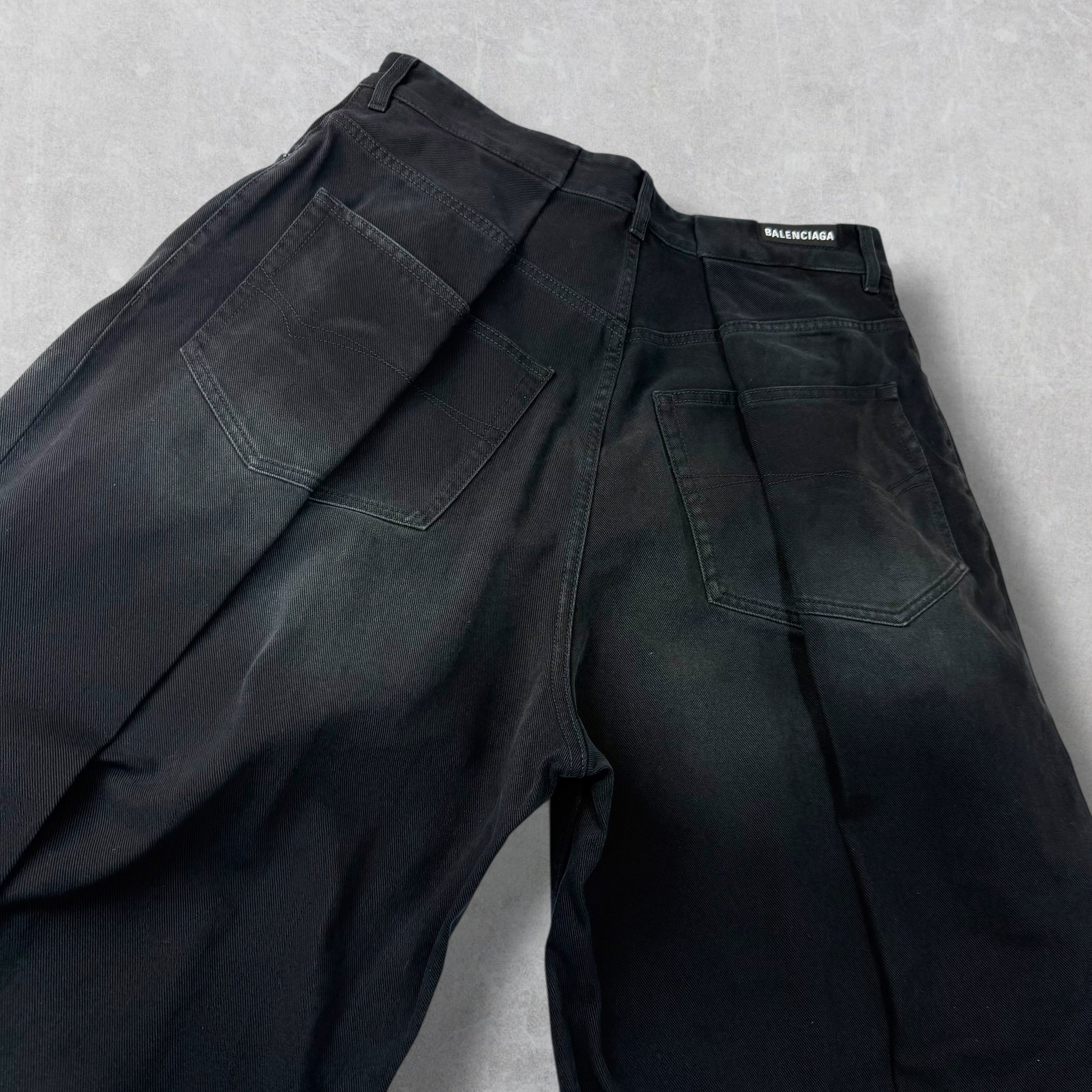 Balenciaga Double Side Black Jeans 36 (L)