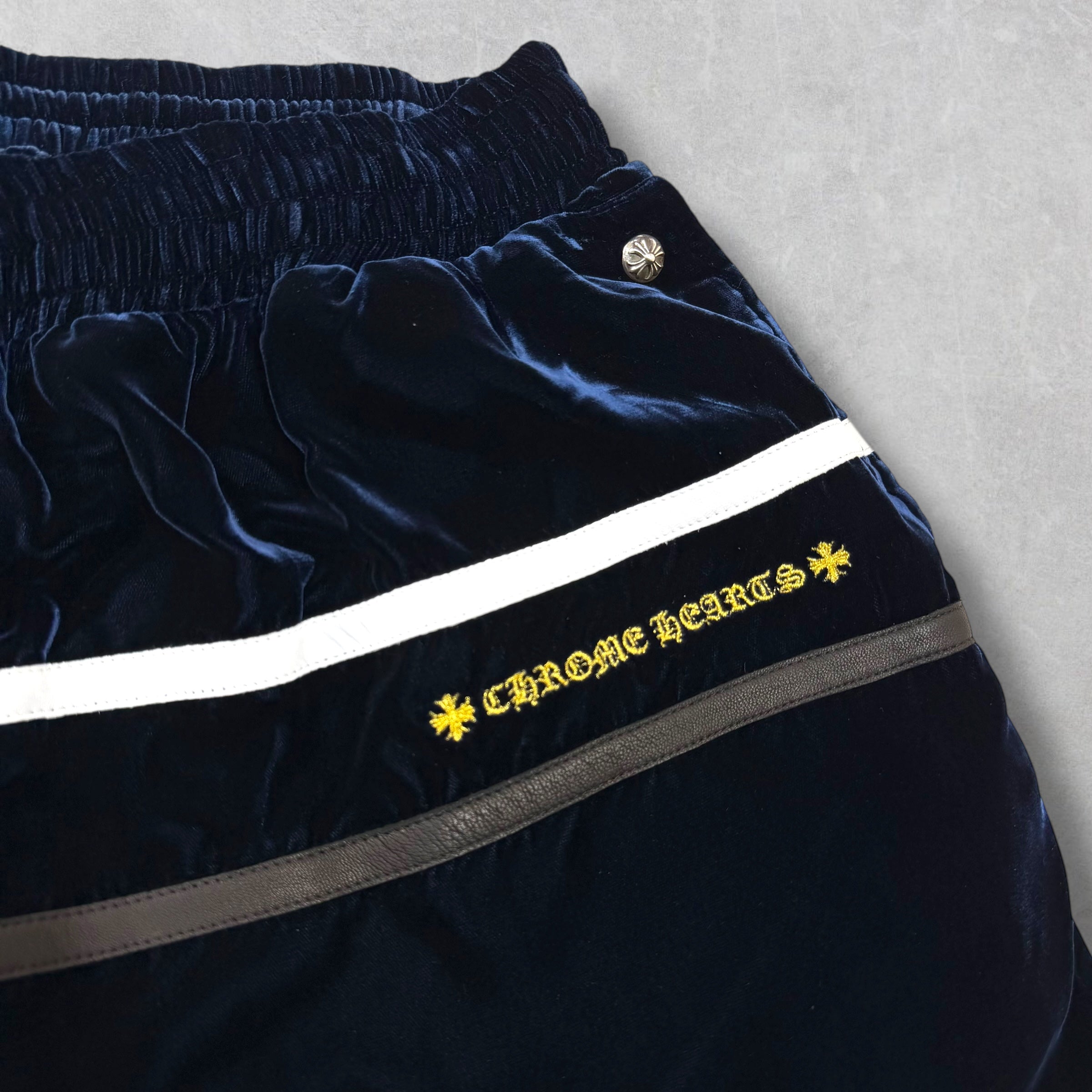 Chrome Hearts Y Not Velour Track Pants Black L