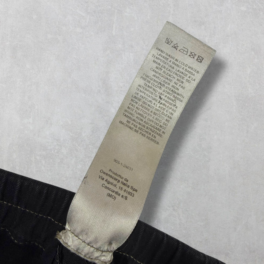 Rick Owens DRKSHDW 'Mastodon' Black Denim Cargo Pants XL