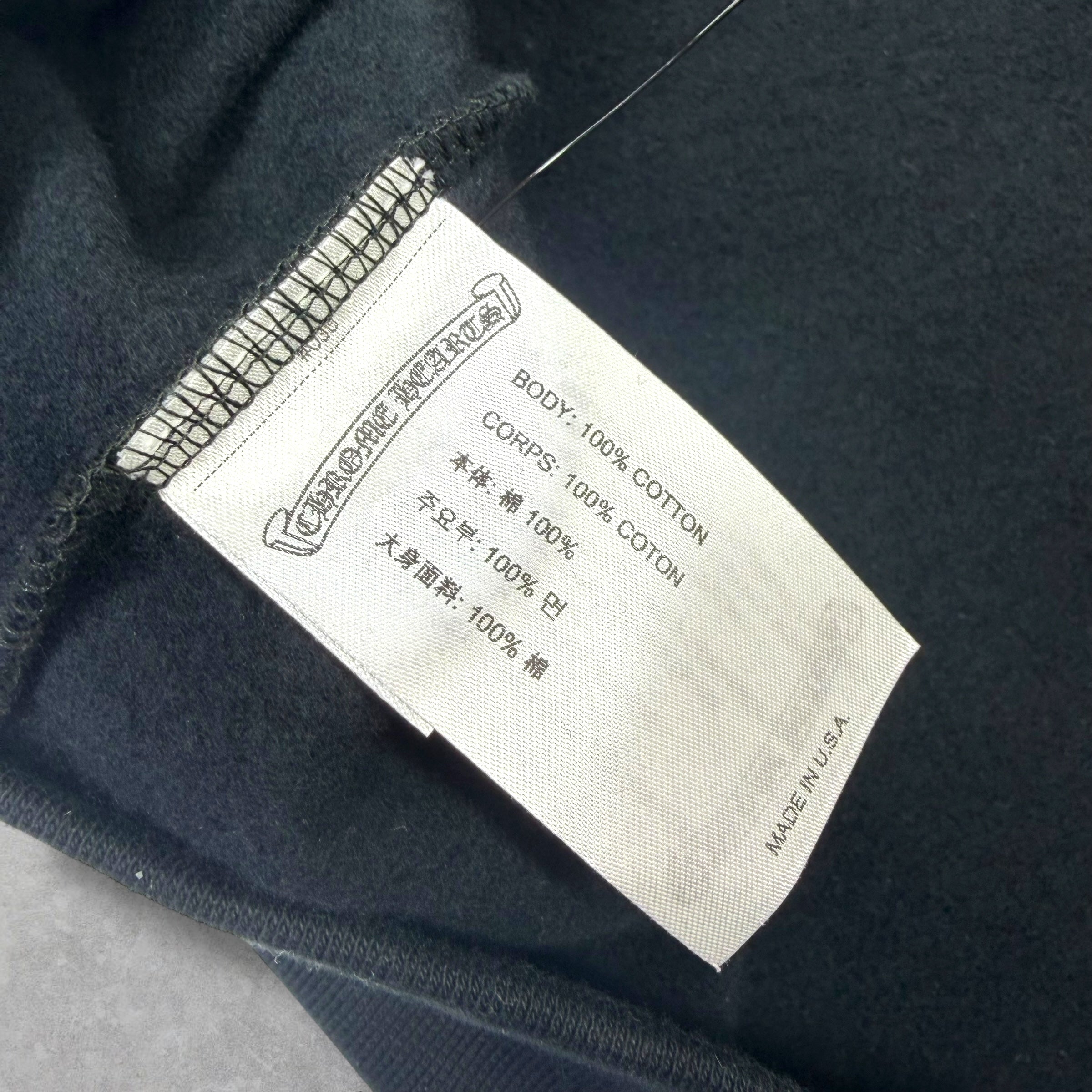 Chrome Hearts Black Scroll Logo Hoodie L