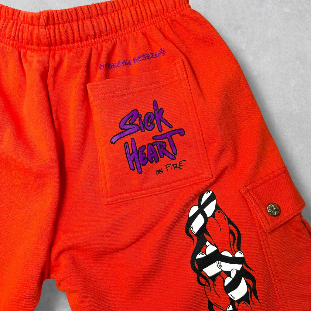 Chrome Hearts Matty Boy Sick Hearts Cargo Sweatshorts L