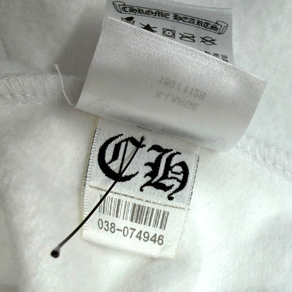 Chrome Hearts Vertical Zip Up White Hoodie XL