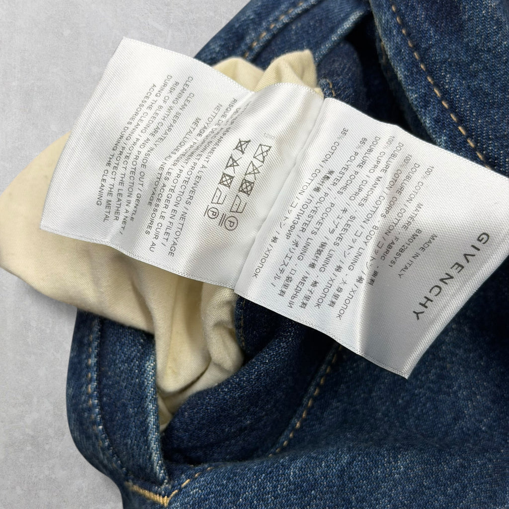Givenchy Logo Denim Bomber Jacket L