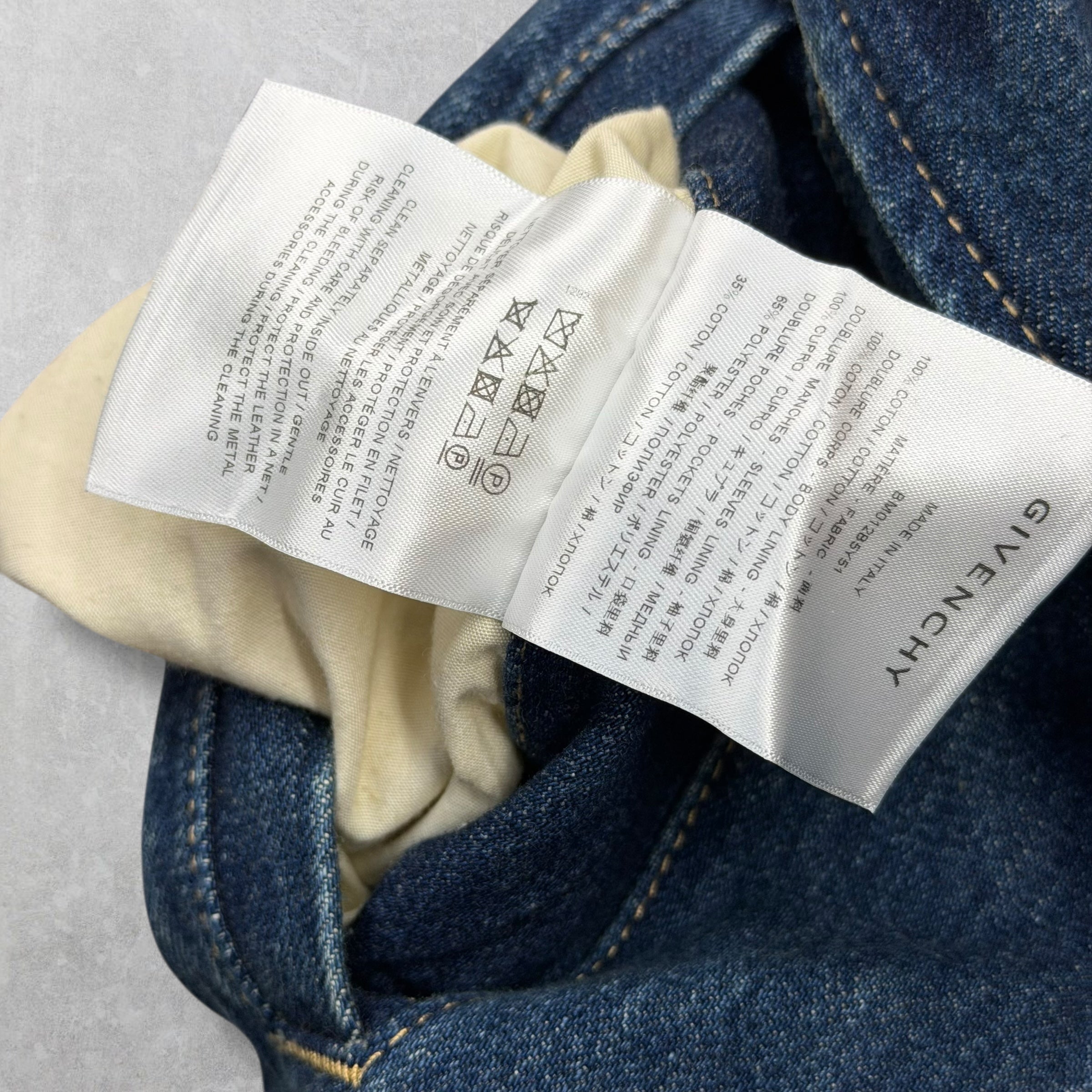 Givenchy Logo Denim Bomber Jacket L