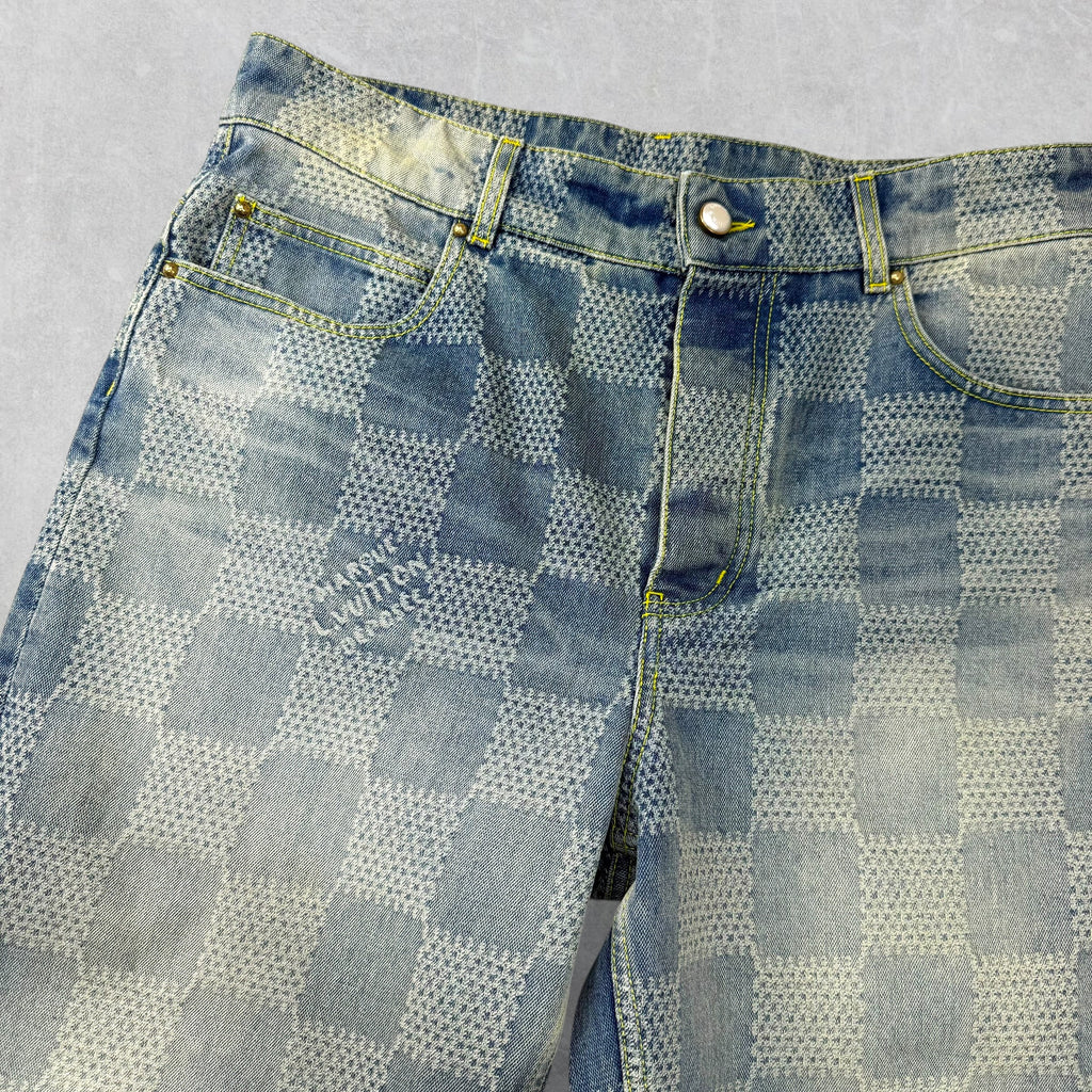 Louis Vuitton Damier Denim Skate Pants 32