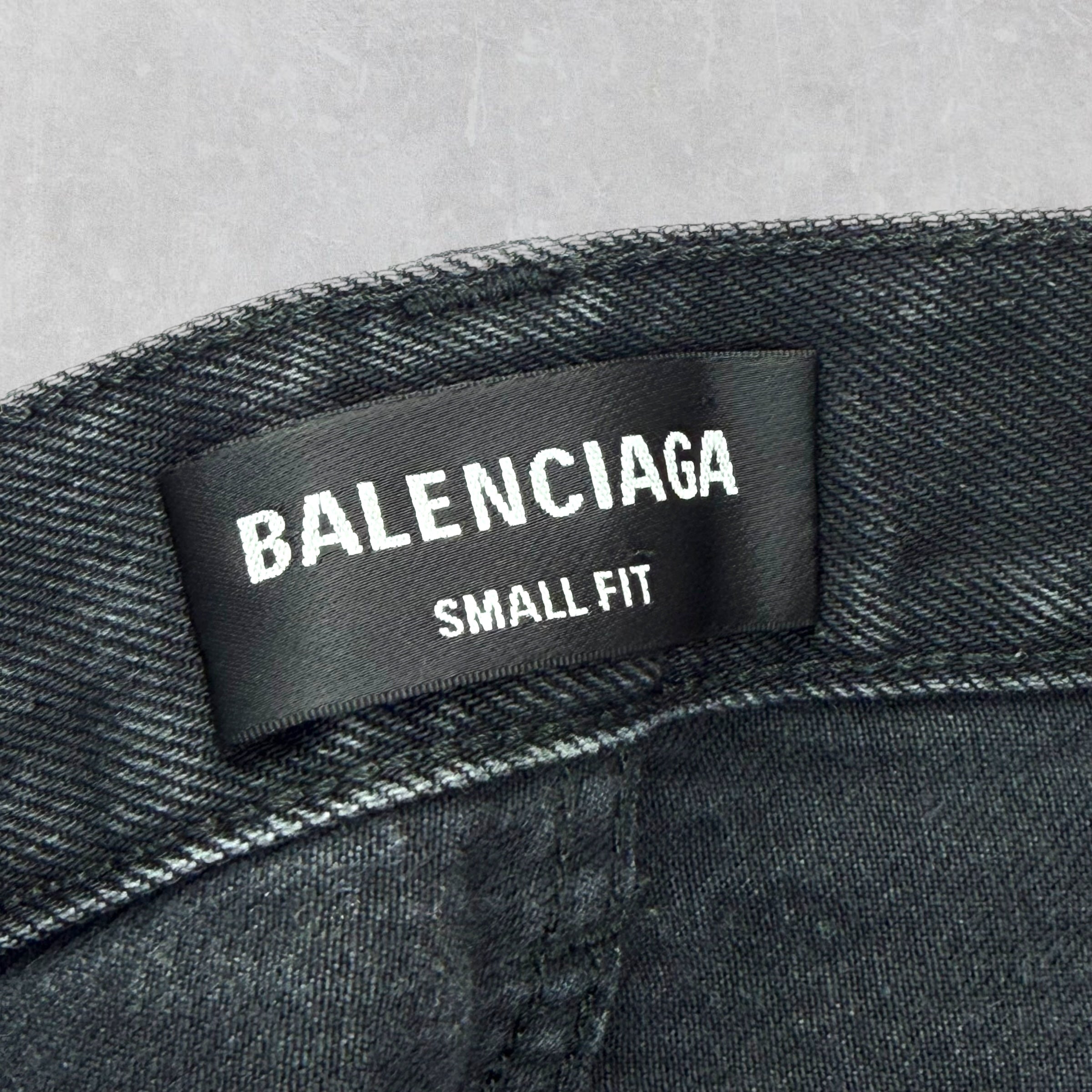 Balenciaga Baggy Distressed Hem Black Jeans S (32)