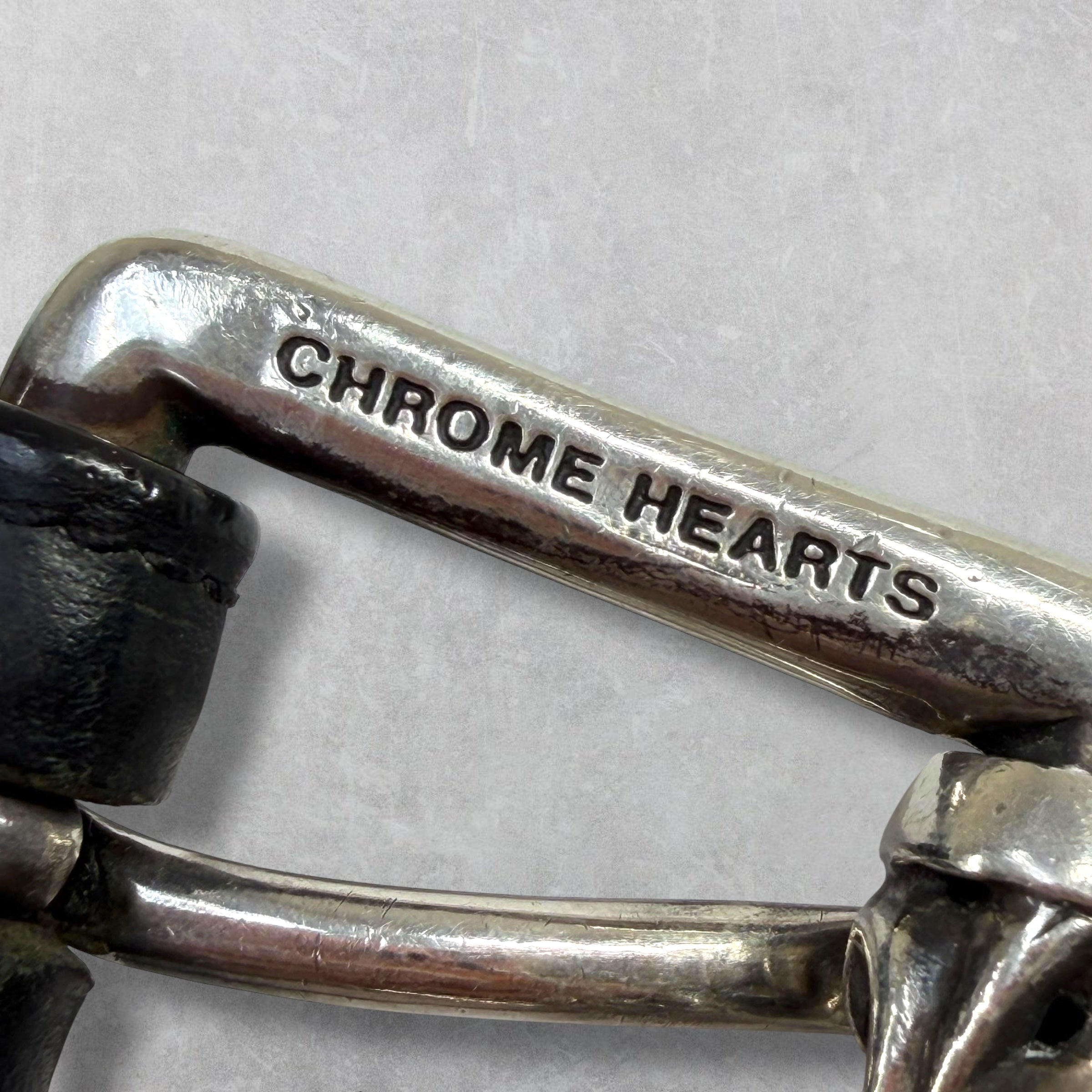 Chrome Hearts Black Double Pin Roller Belt 38