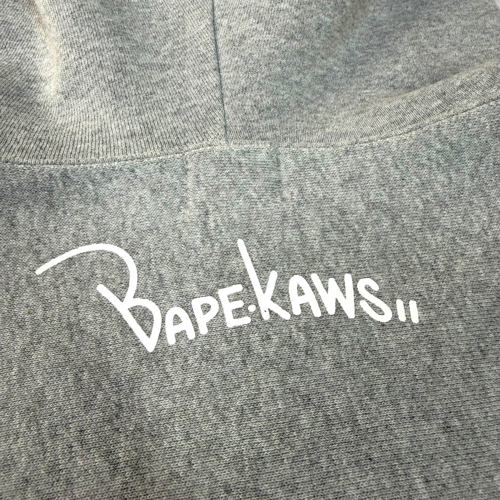 Bape x Kaws ASNKA Logo Full-Zip Hoodie Grey L