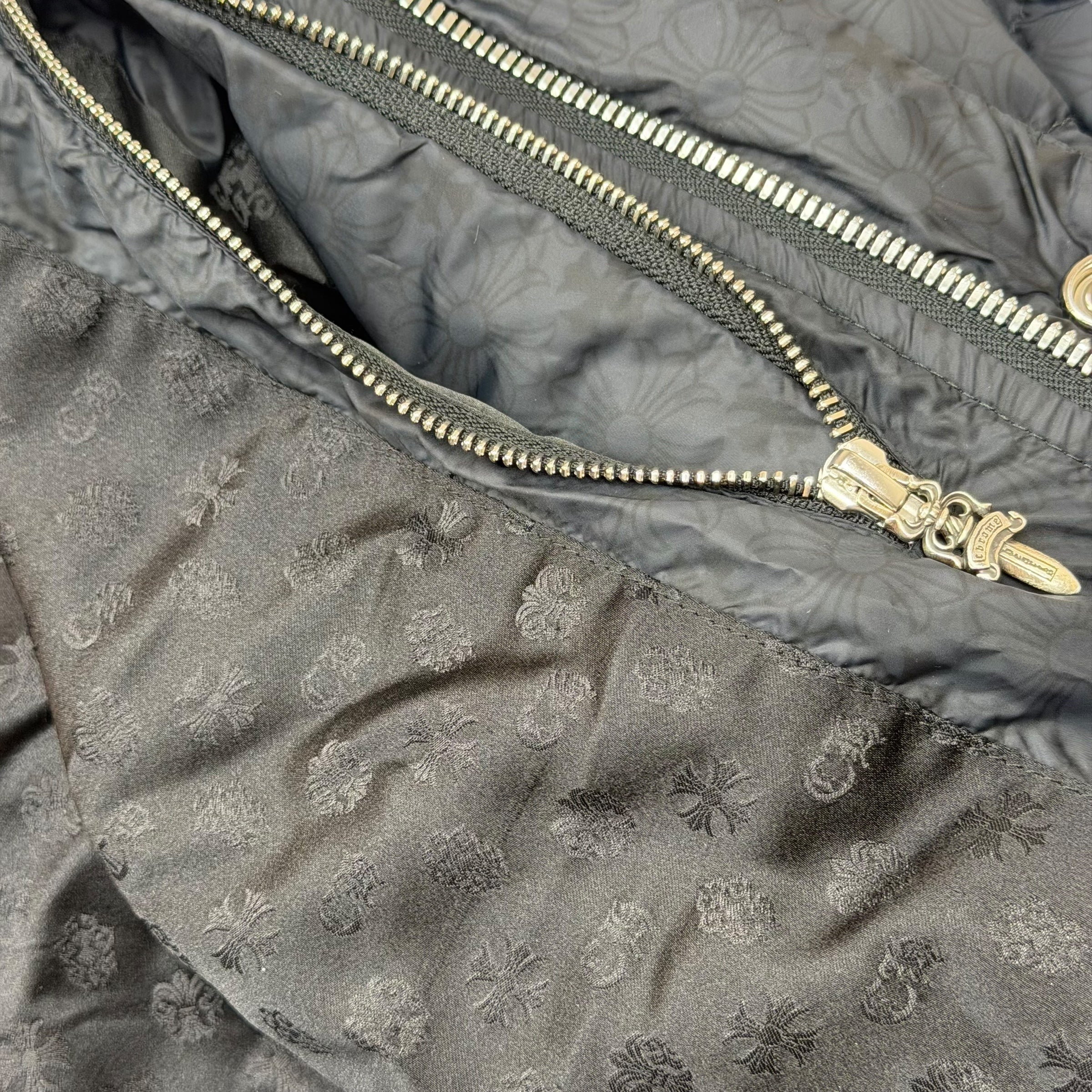 Chrome Hearts Black Monogram Puffer Down Jacket XL