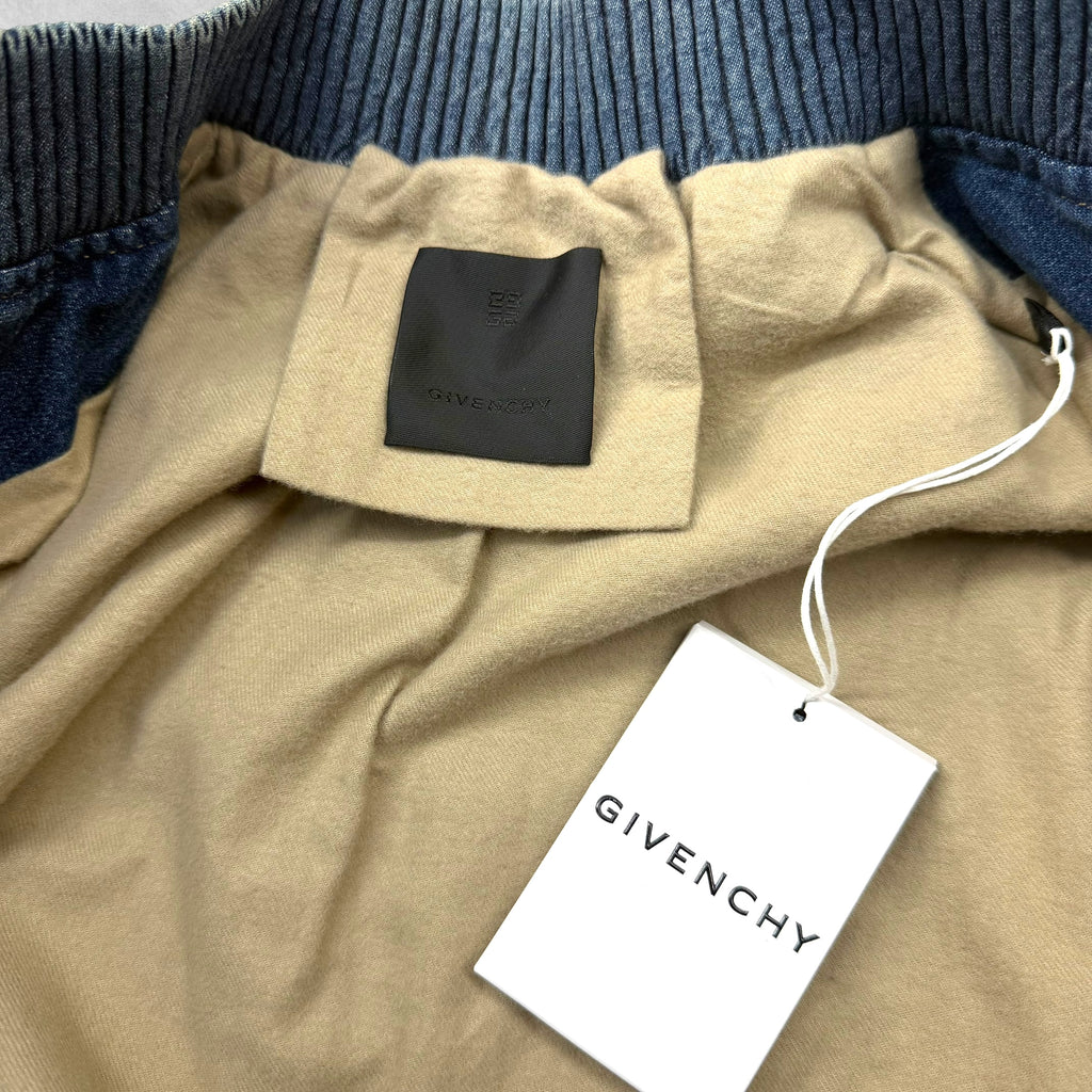 Givenchy Logo Denim Bomber Jacket L