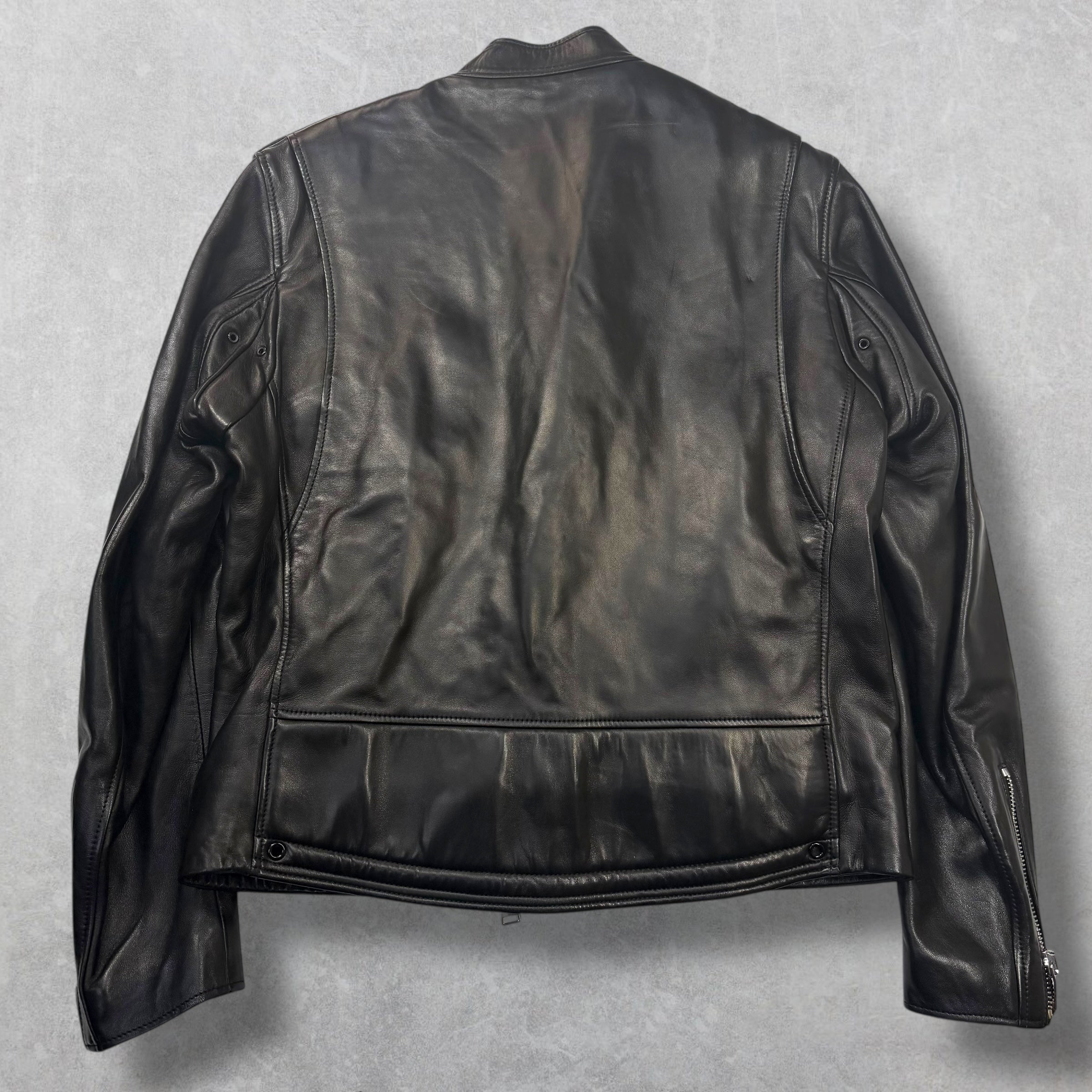 Saint Laurent Cafe Racer Leather Biker Jacket 54 (M)