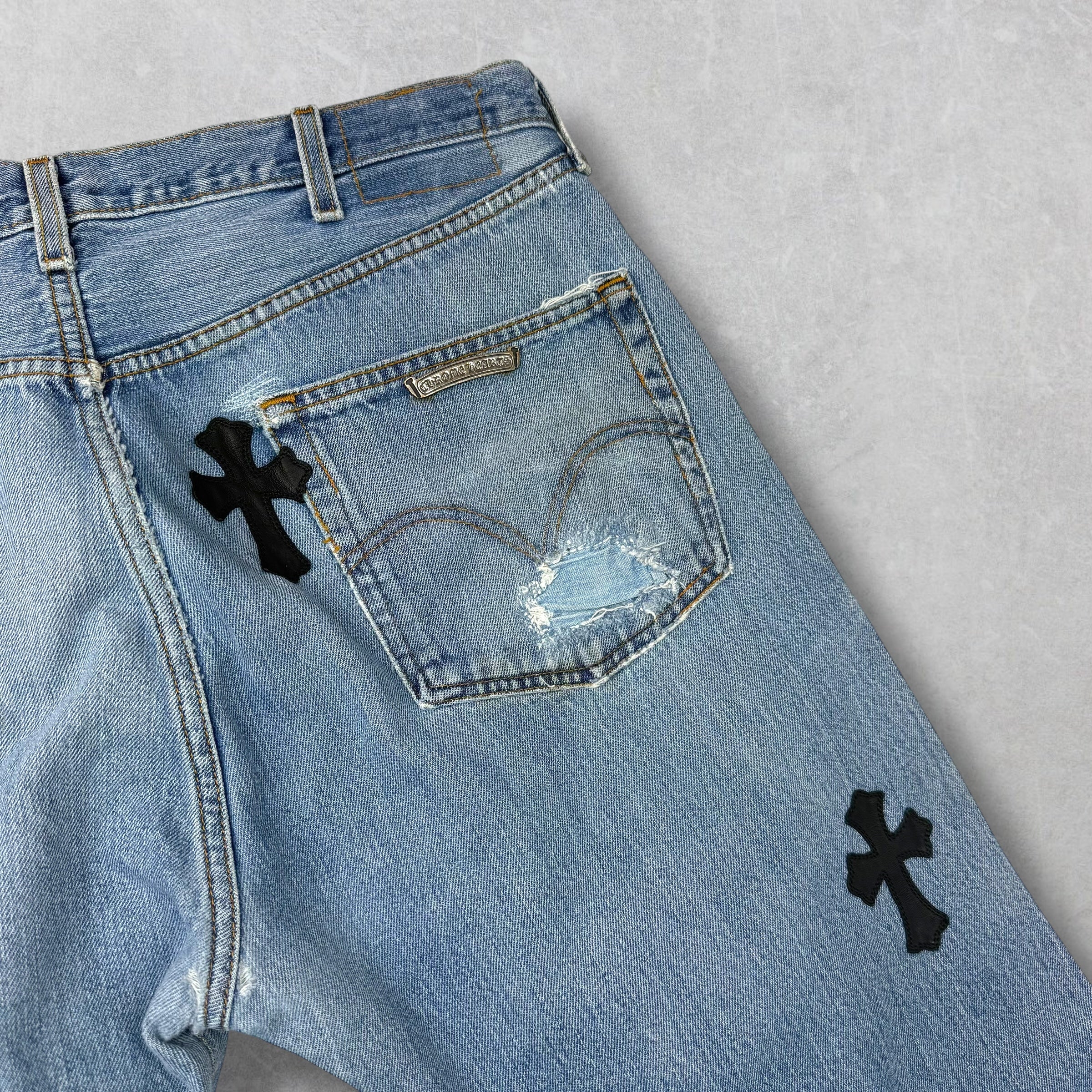Chrome Hearts Levi's 501 Cross Patch Blue Jeans 36