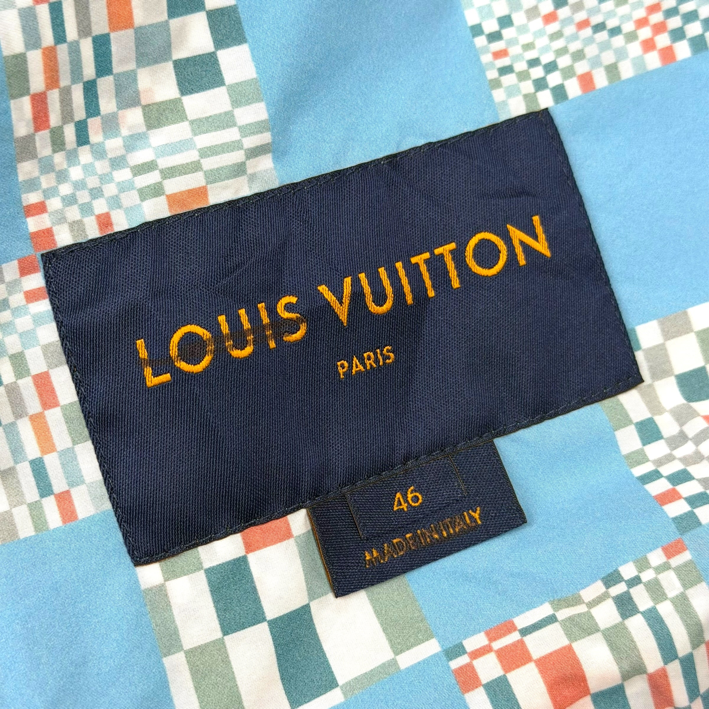Louis Vuitton Distorted Damier Blue Nylon Windbreaker Jacket 46 (S)