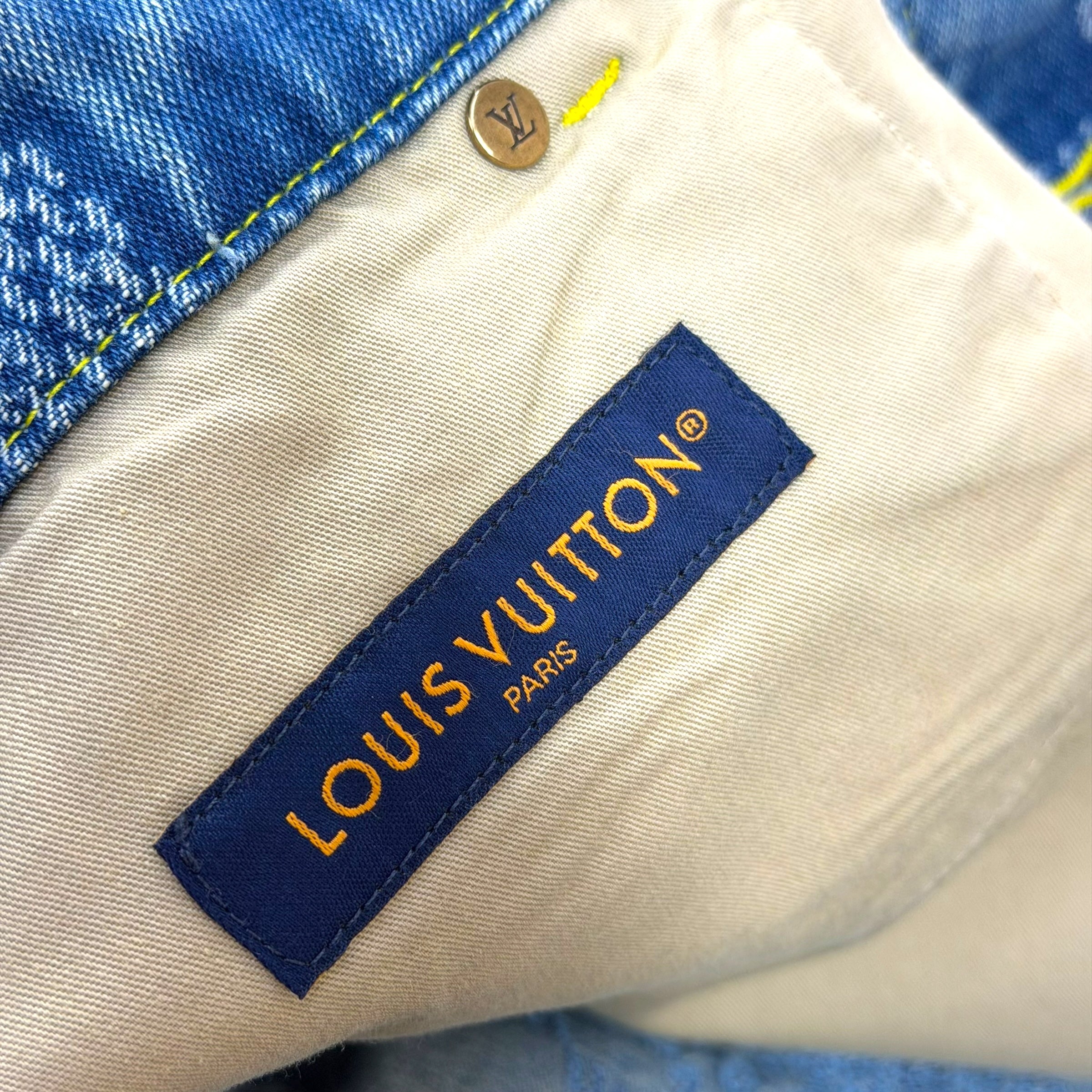 Louis Vuitton Damier Denim Skate Pants 32
