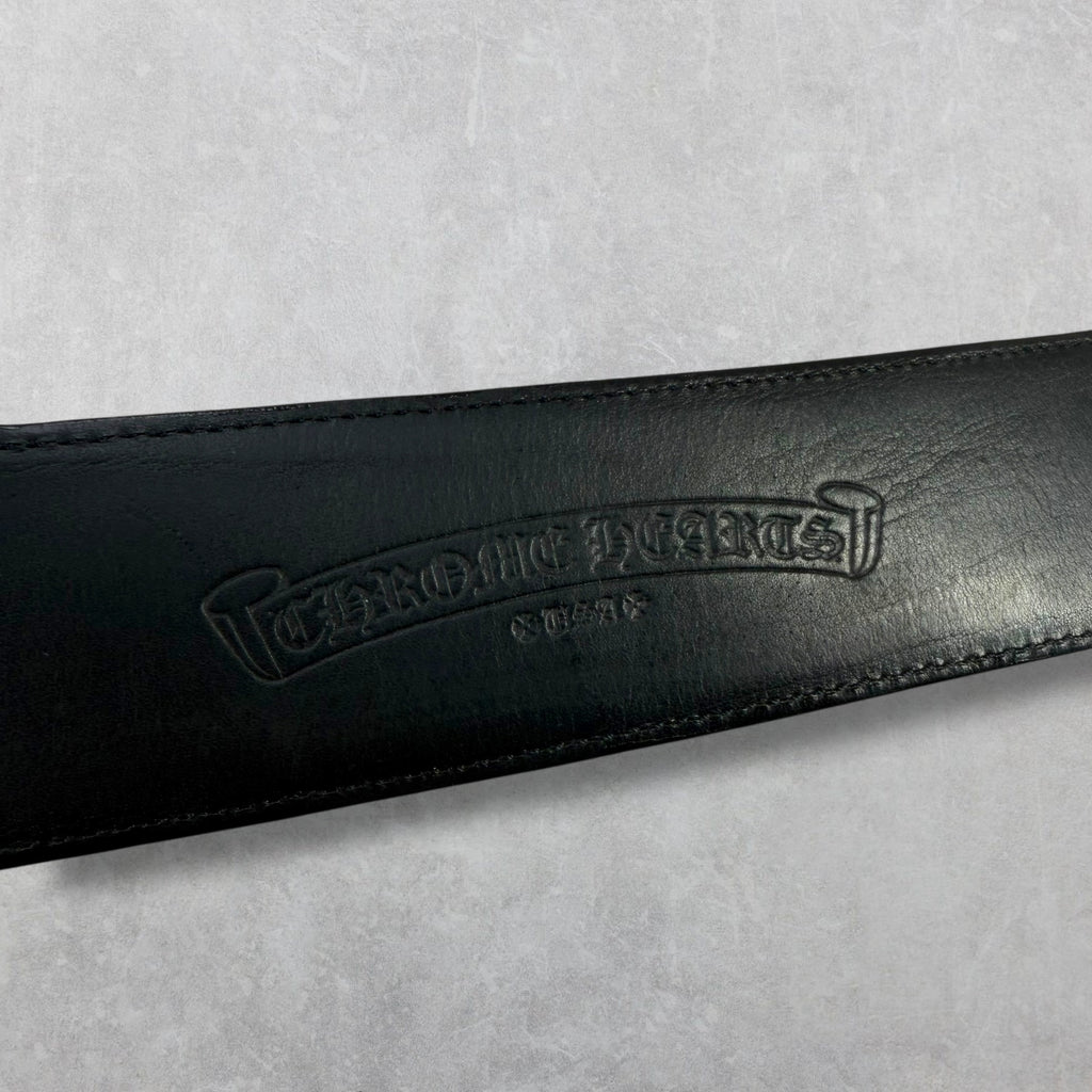 Chrome Hearts Black Double Pin Roller Belt 38
