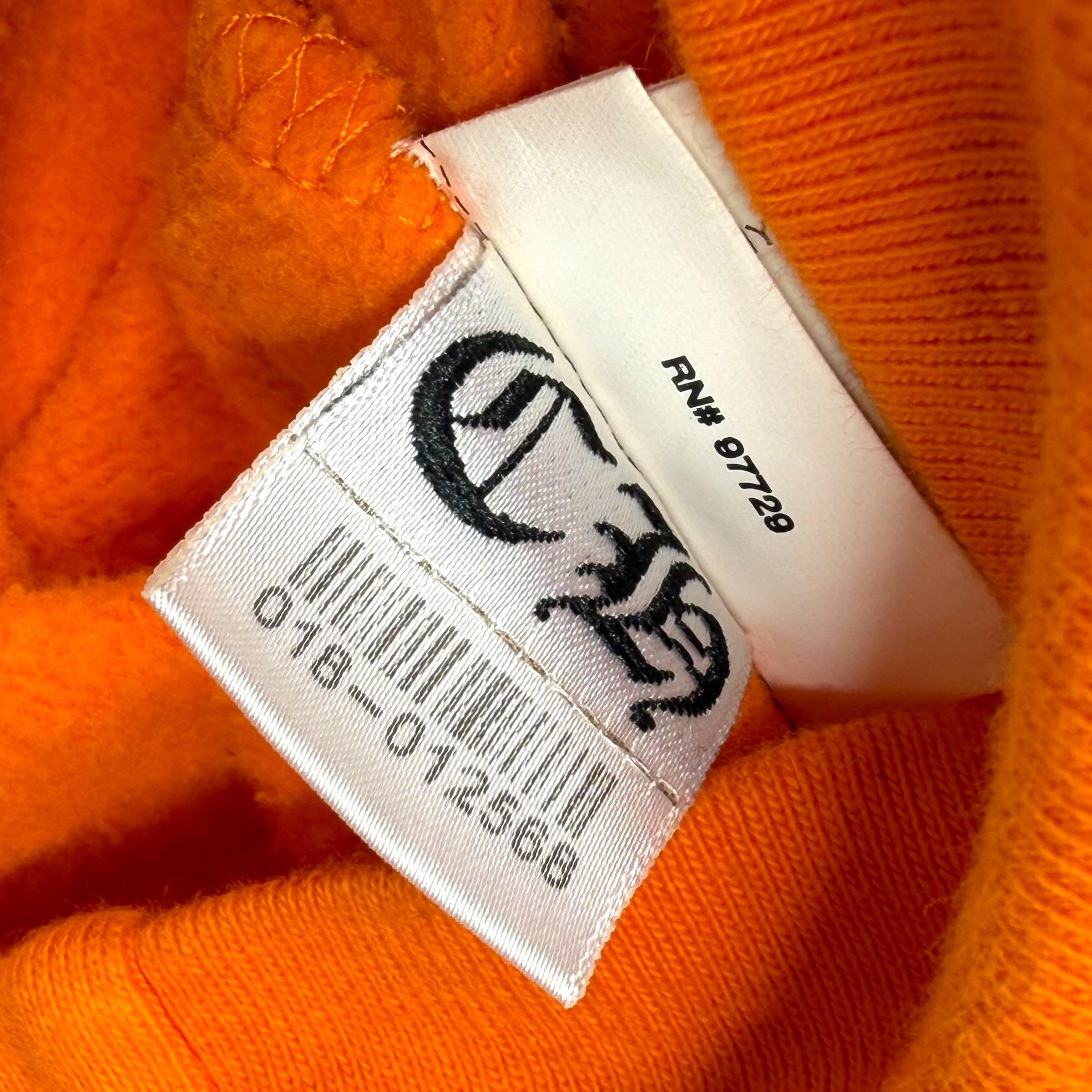 Chrome Hearts Off-White Scroll Orange Hoodie M