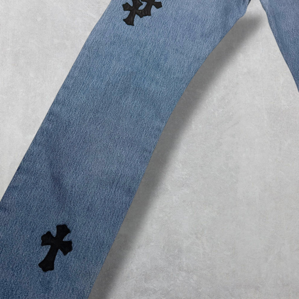 Chrome Hearts Levi's 501 Cross Patch Blue Jeans 36