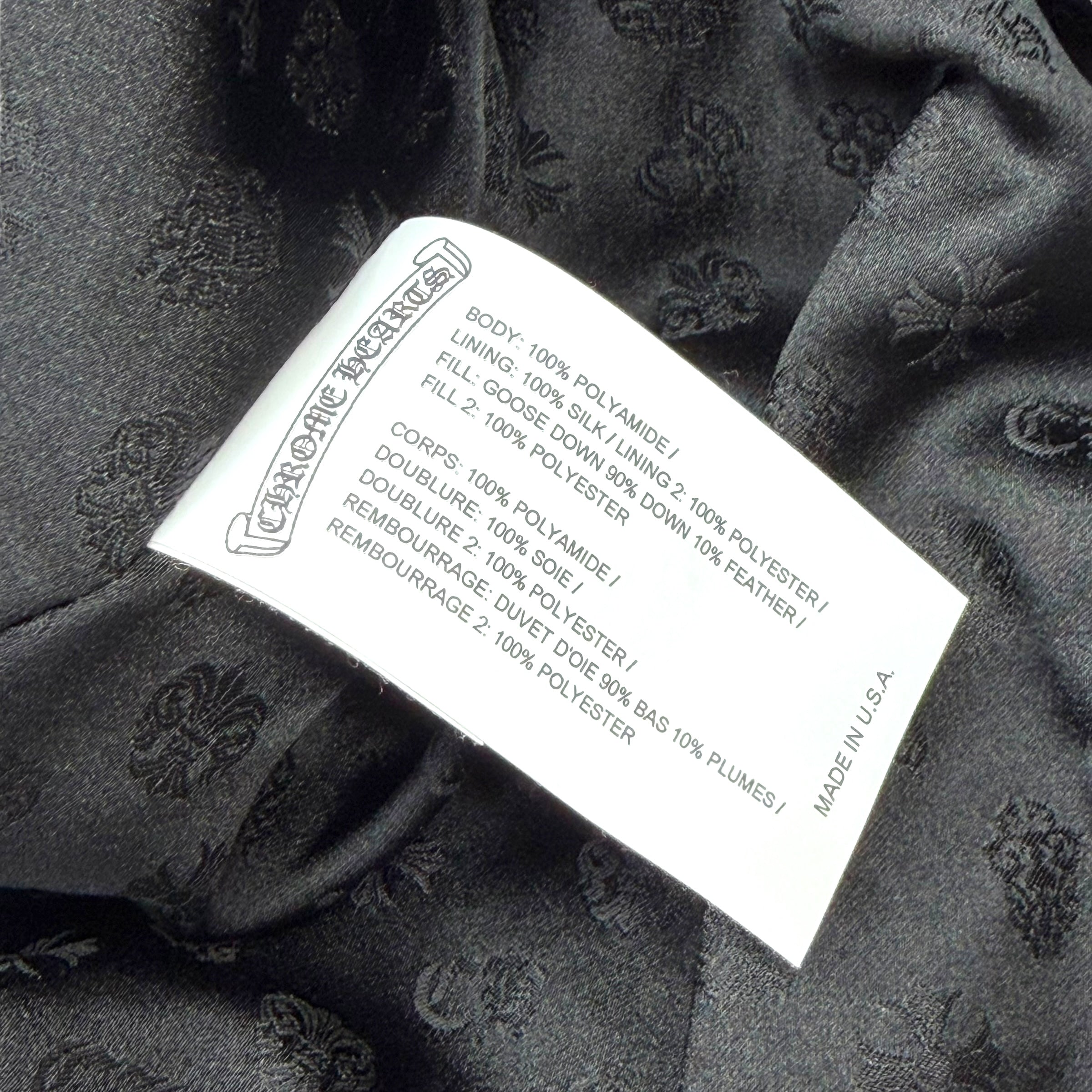 Chrome Hearts Black Monogram Puffer Down Jacket XL