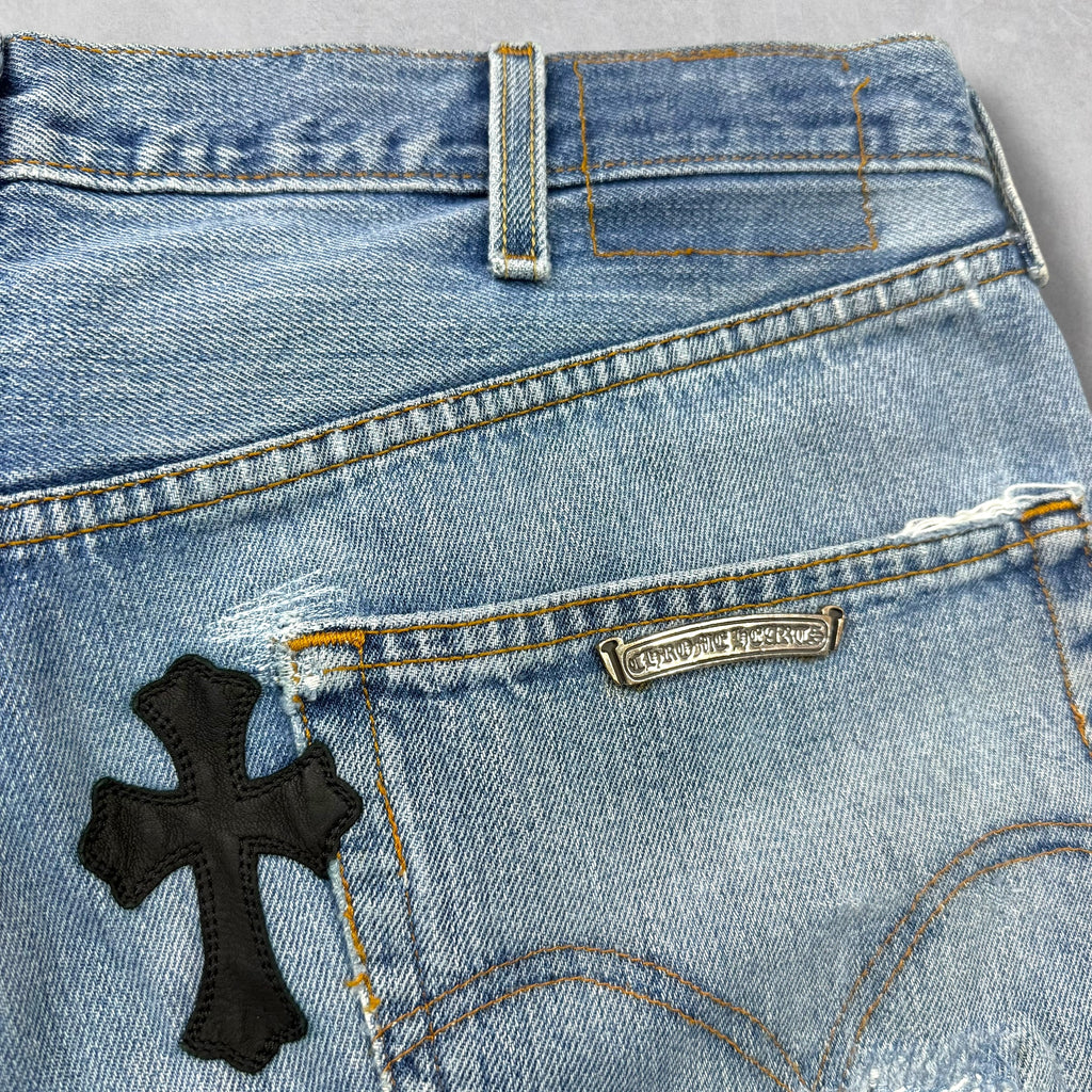 Chrome Hearts Levi's 501 Cross Patch Blue Jeans 36