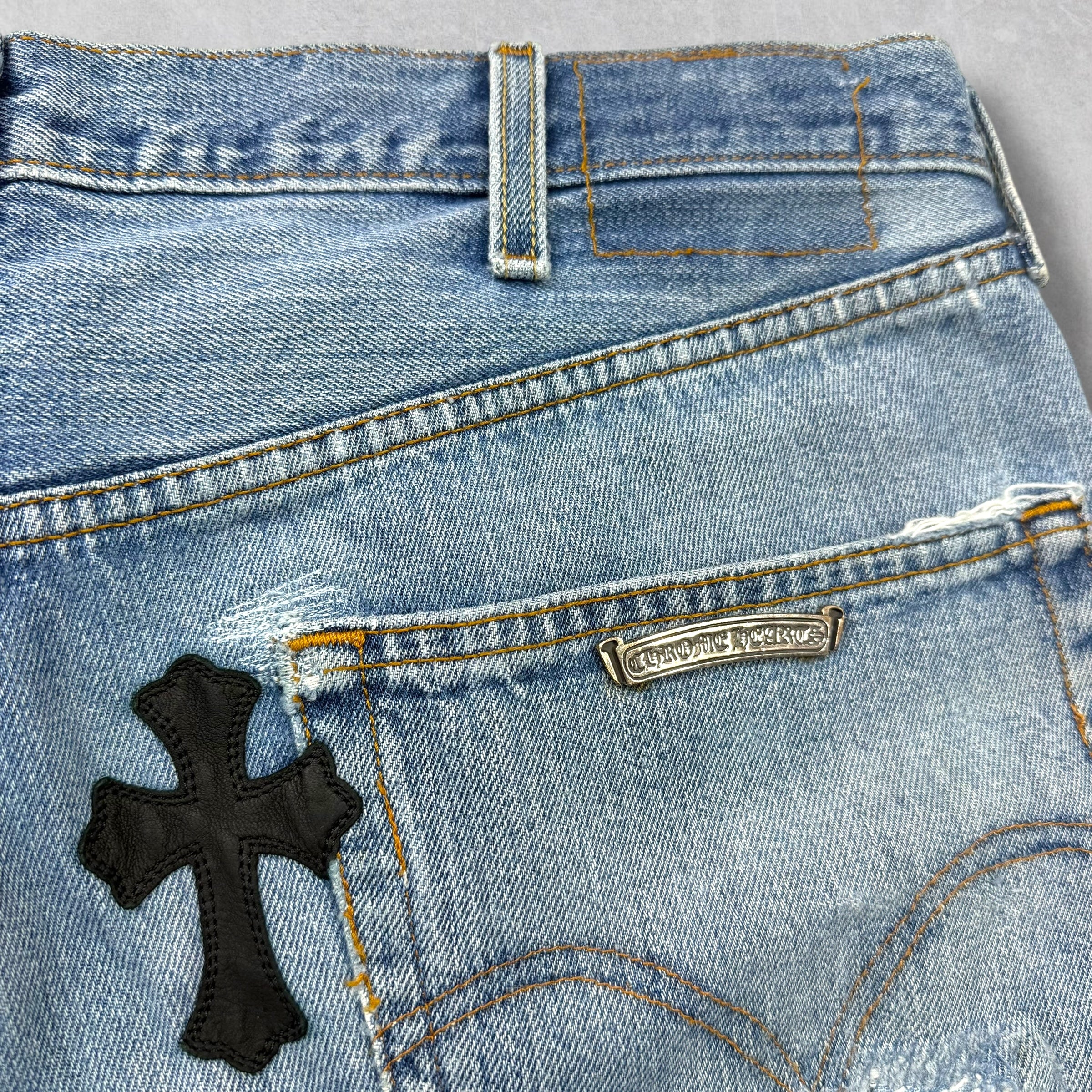 Chrome Hearts Levi's 501 Cross Patch Blue Jeans 36