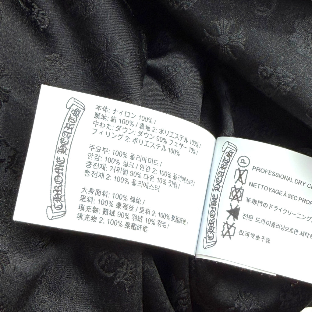Chrome Hearts Black Monogram Puffer Down Jacket XL