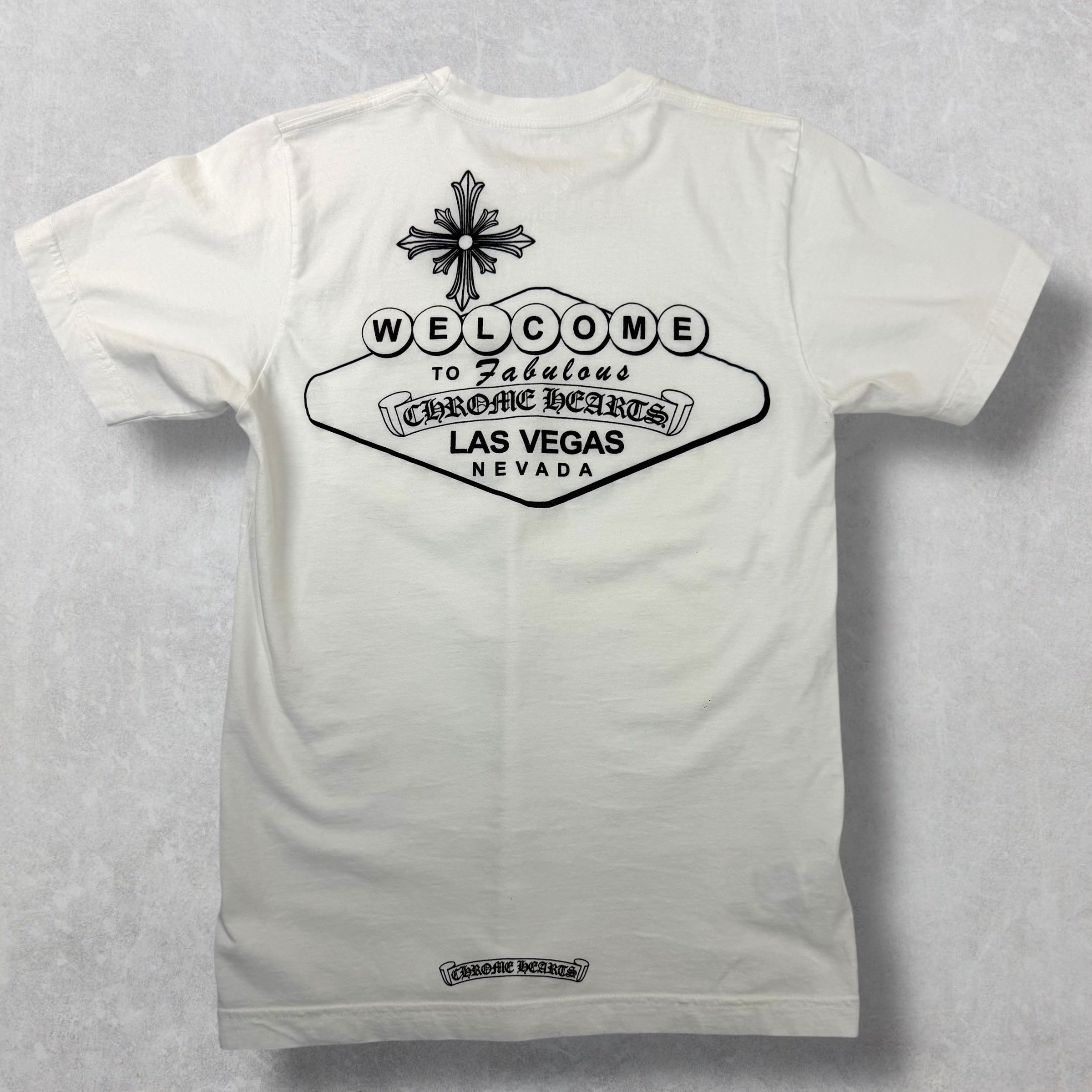 Chrome Hearts White Welcome to Vegas Tee Small