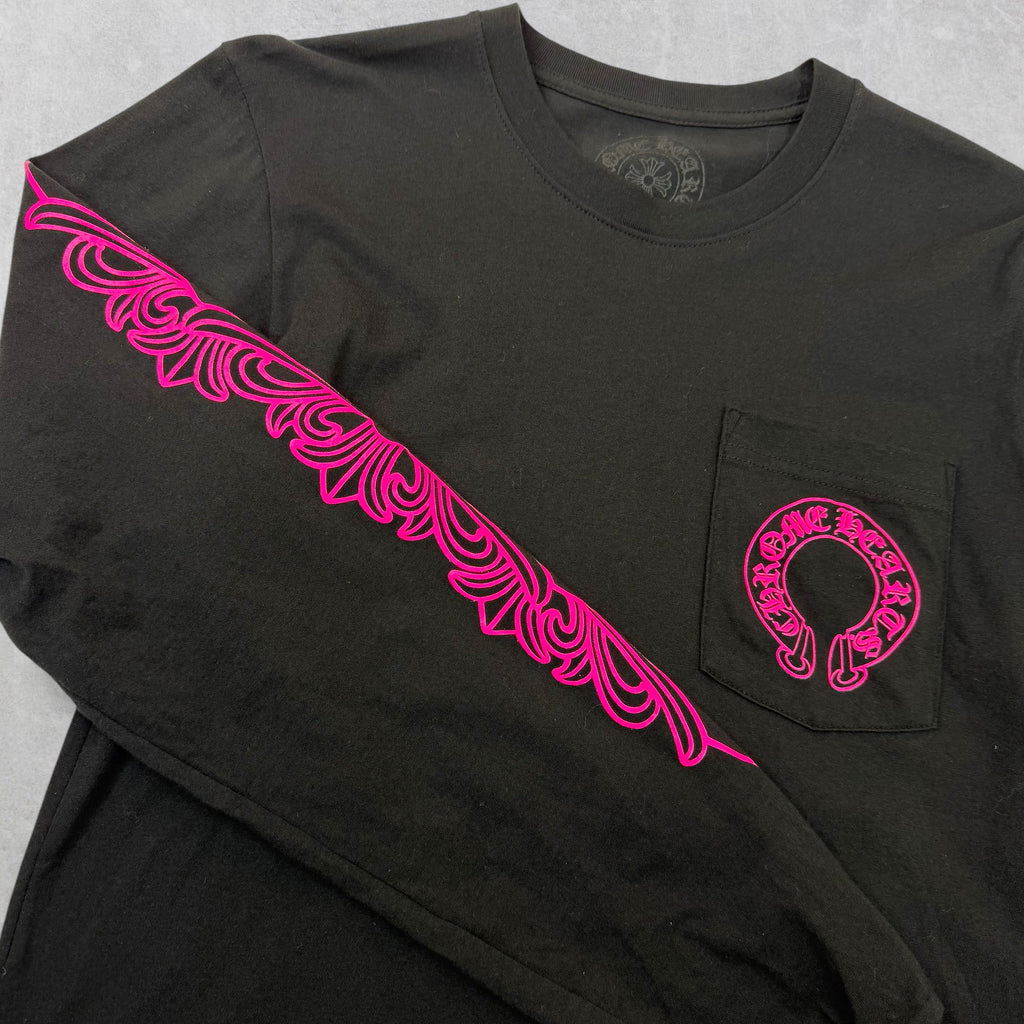Chrome Hearts Pink Floral Long Sleeve Small