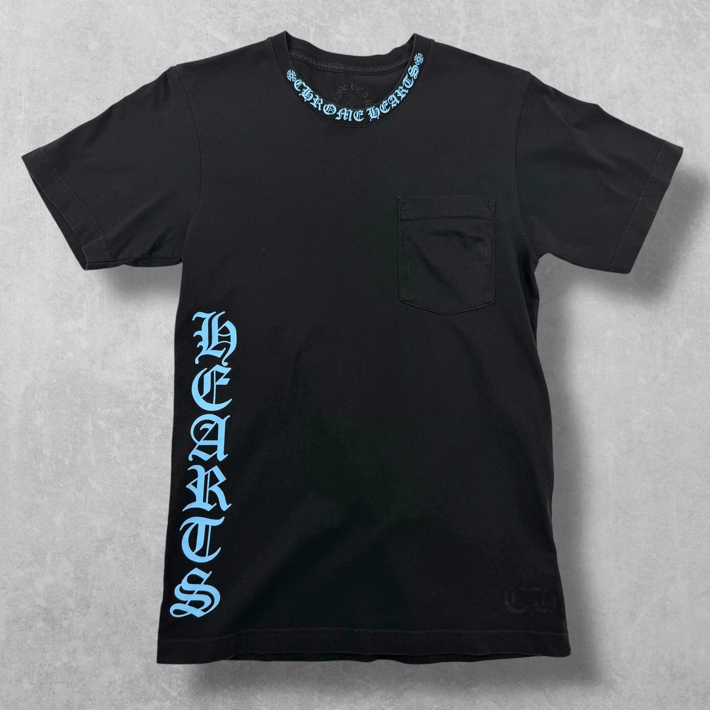 Chrome Hearts Blue Neck Logo Script Tee Small