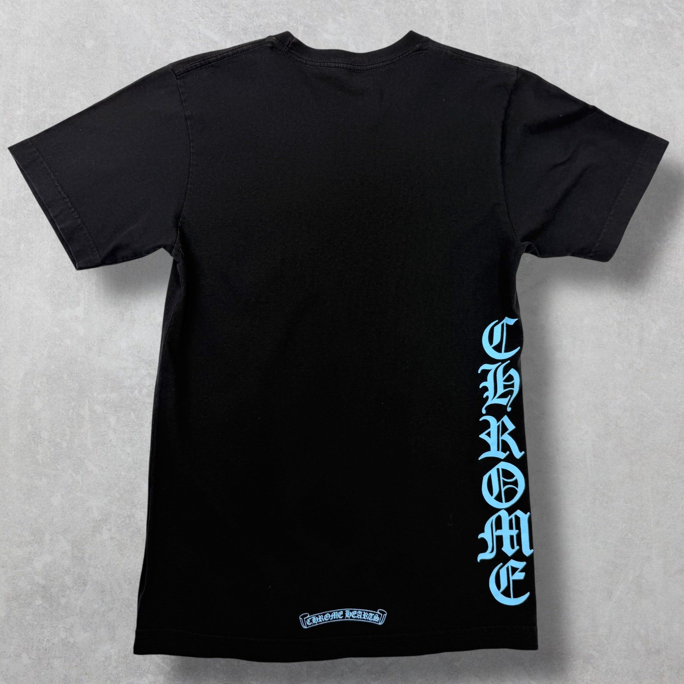 Chrome Hearts Blue Neck Logo Script Tee Small