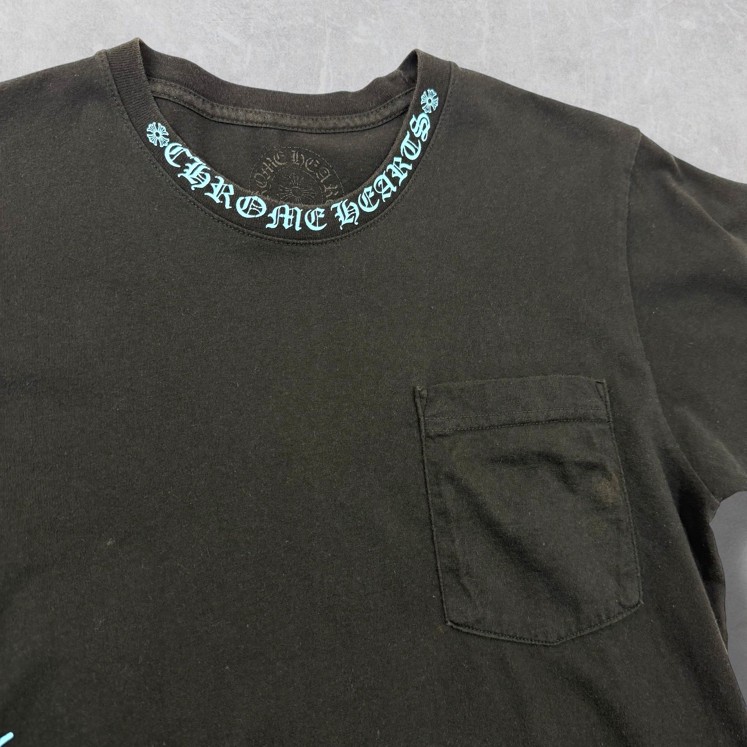 Chrome Hearts Blue Neck Logo Script Tee Small