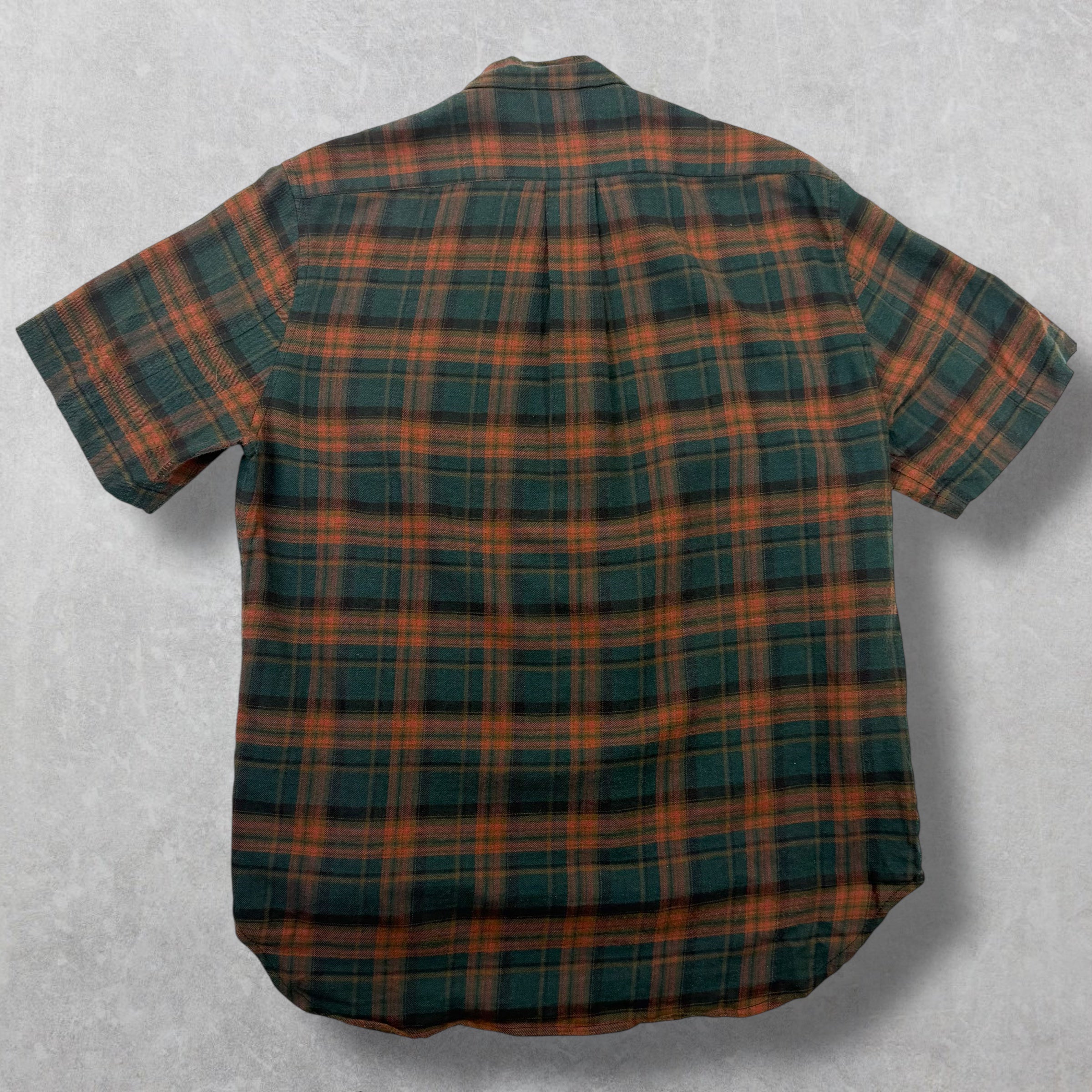 Chrome Hearts Green/Red Plaid Zip Up Shirt Small